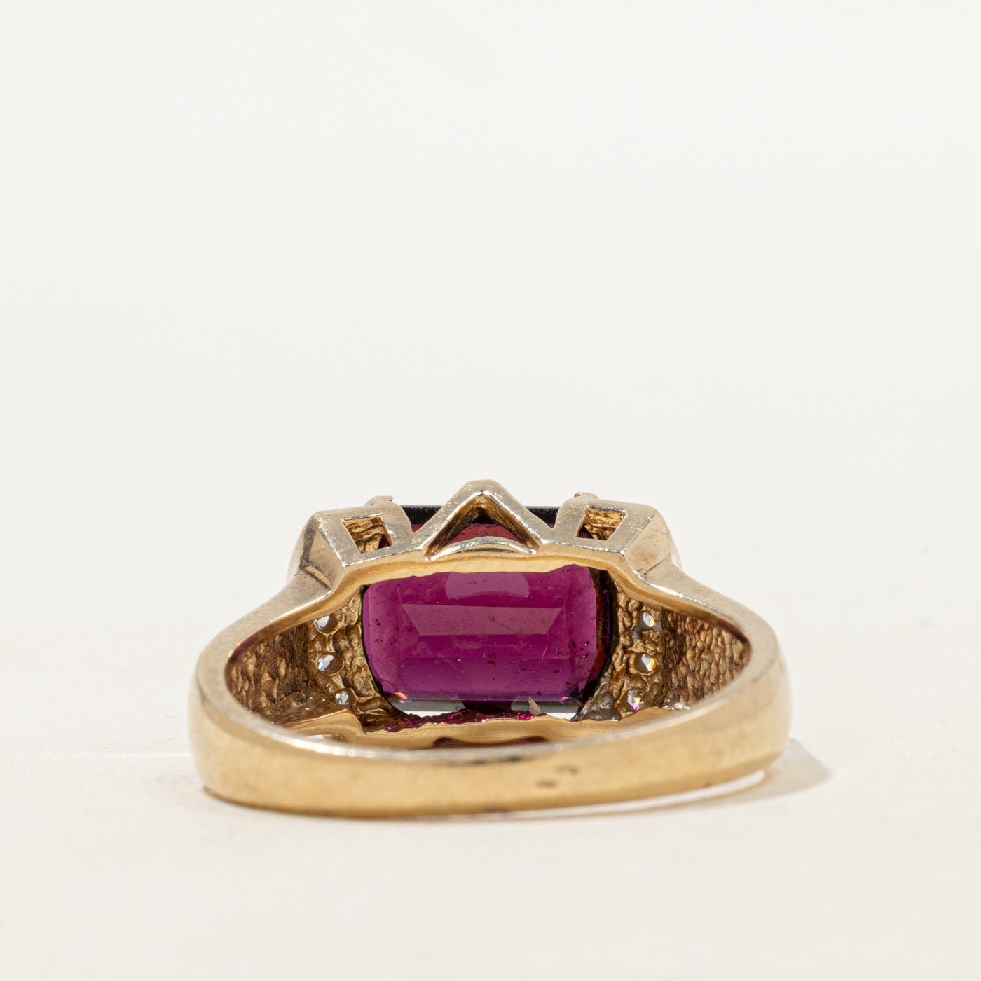 East West Garnet & Diamond Ring | 3.77ct, 0.15ctw | SZ 8.75 |
