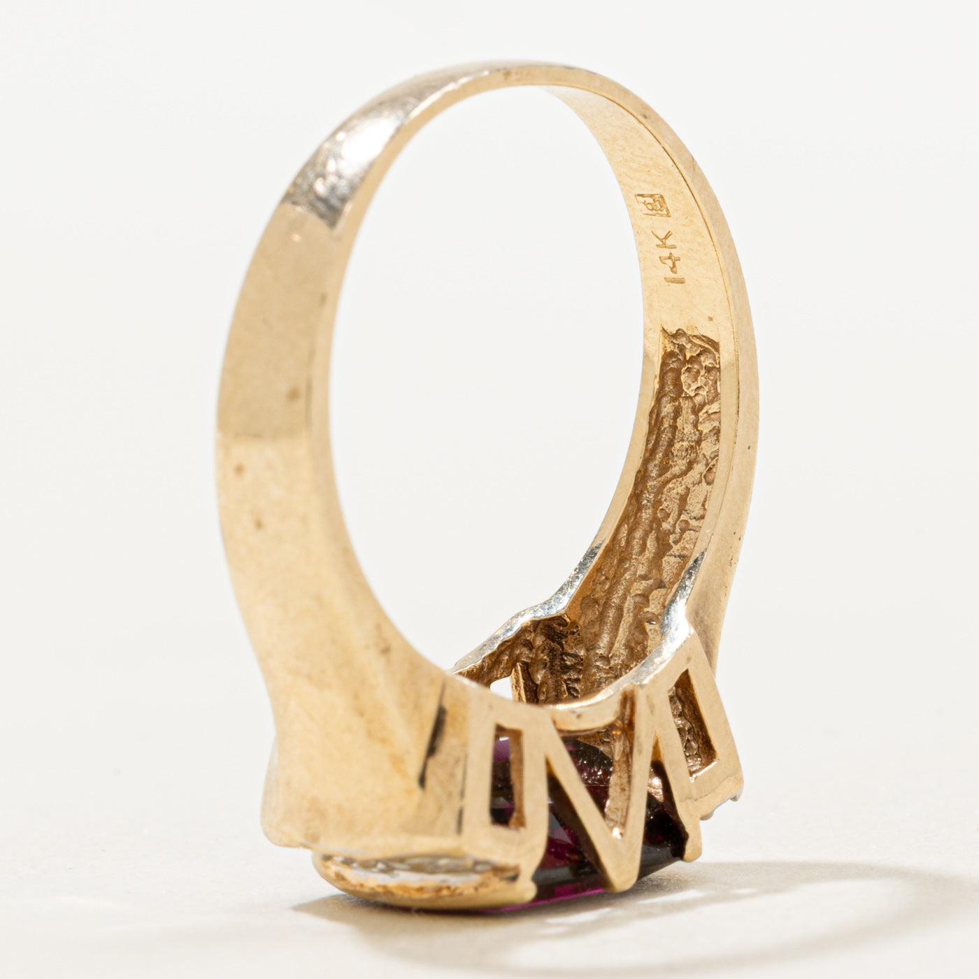 East West Garnet & Diamond Ring | 3.77ct, 0.15ctw | SZ 8.75 |