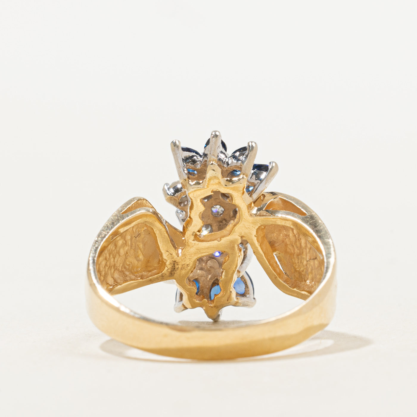 Diamond & Sapphire Cluster Bypass Ring | 0.39ctw, 0.32ctw | SZ 8.5 |