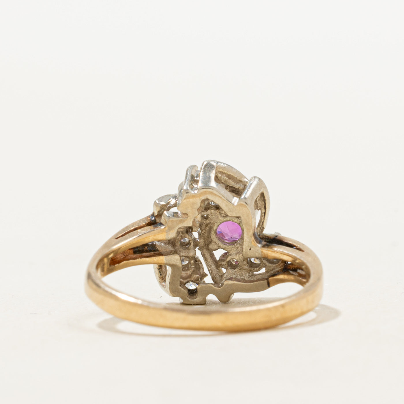 'Orange Blossom' Ruby & Diamond Cluster Ring | 0.15ct, 0.11ctw | SZ 5.75 |