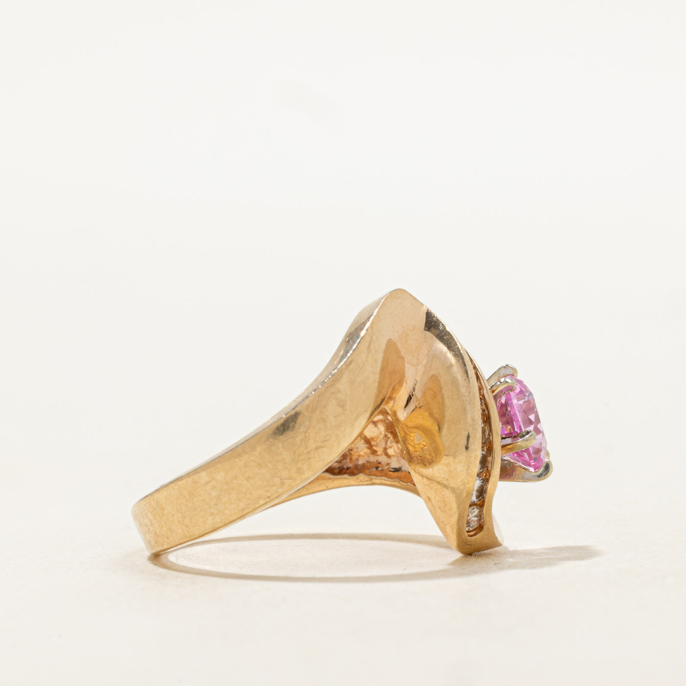 Synthetic Sapphire & Diamond Abstract Ring | 0.85ct, 0.09ctw | SZ 6.0 |