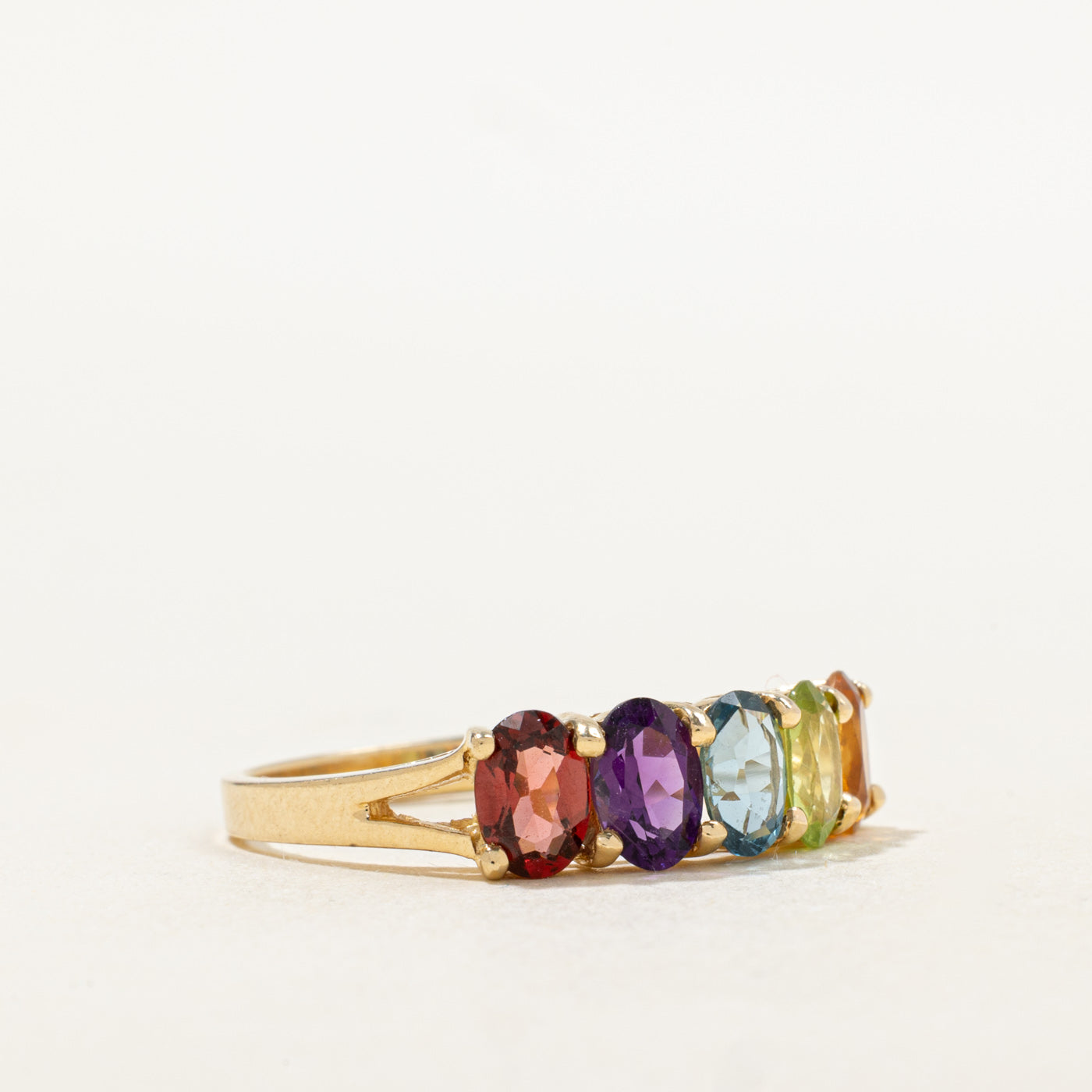 Bague cinq pierres précieuses multiples | 2,0 ct | Taille 9,0 |