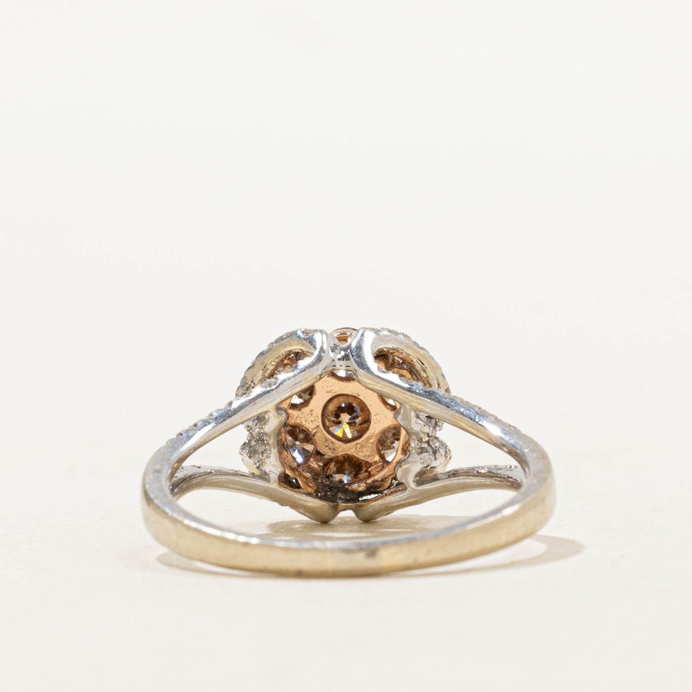 Brown Diamond Daisy Split Shank Ring | 1.1ctw | SZ 7.75 |