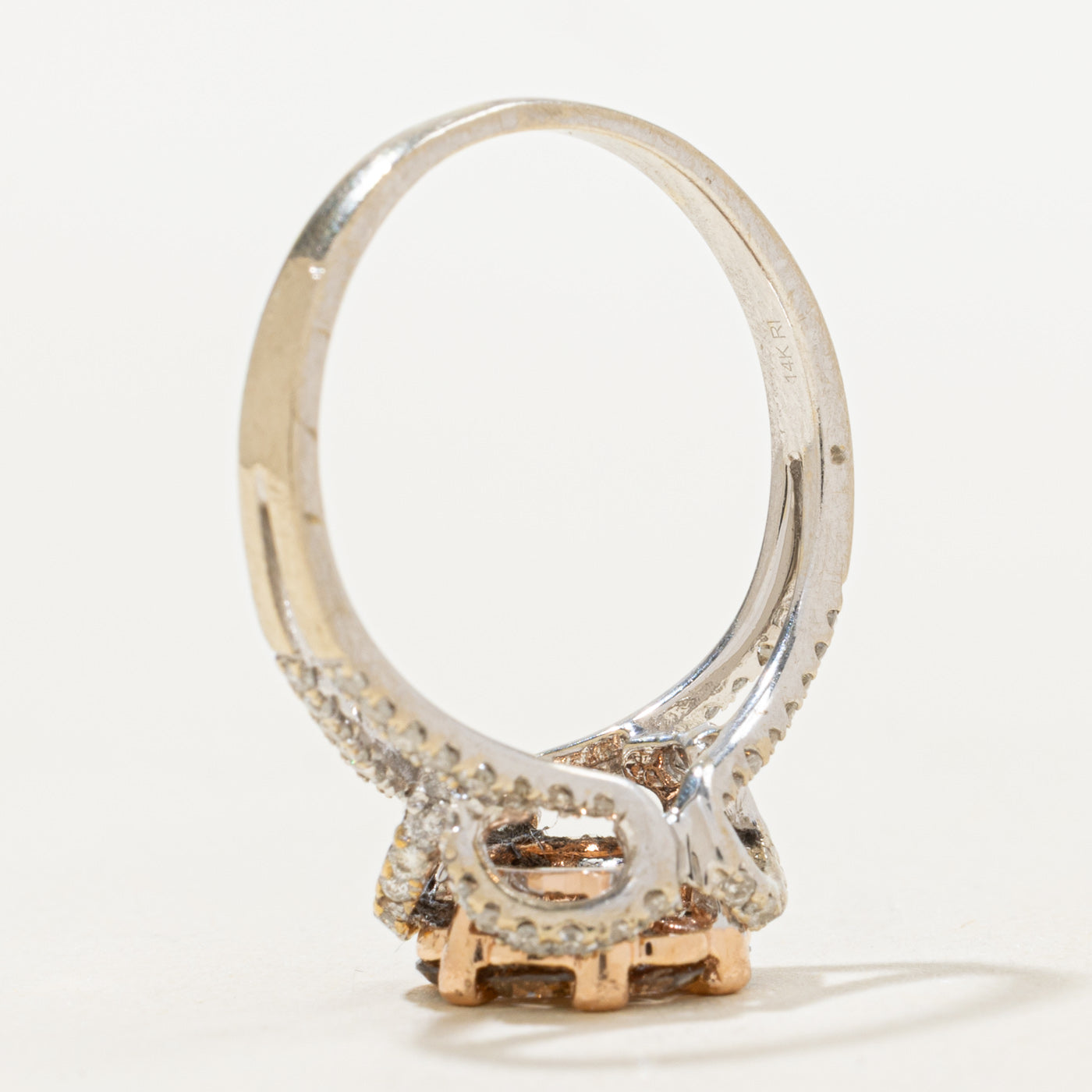 Brown Diamond Daisy Split Shank Ring | 1.1ctw | SZ 7.75 |