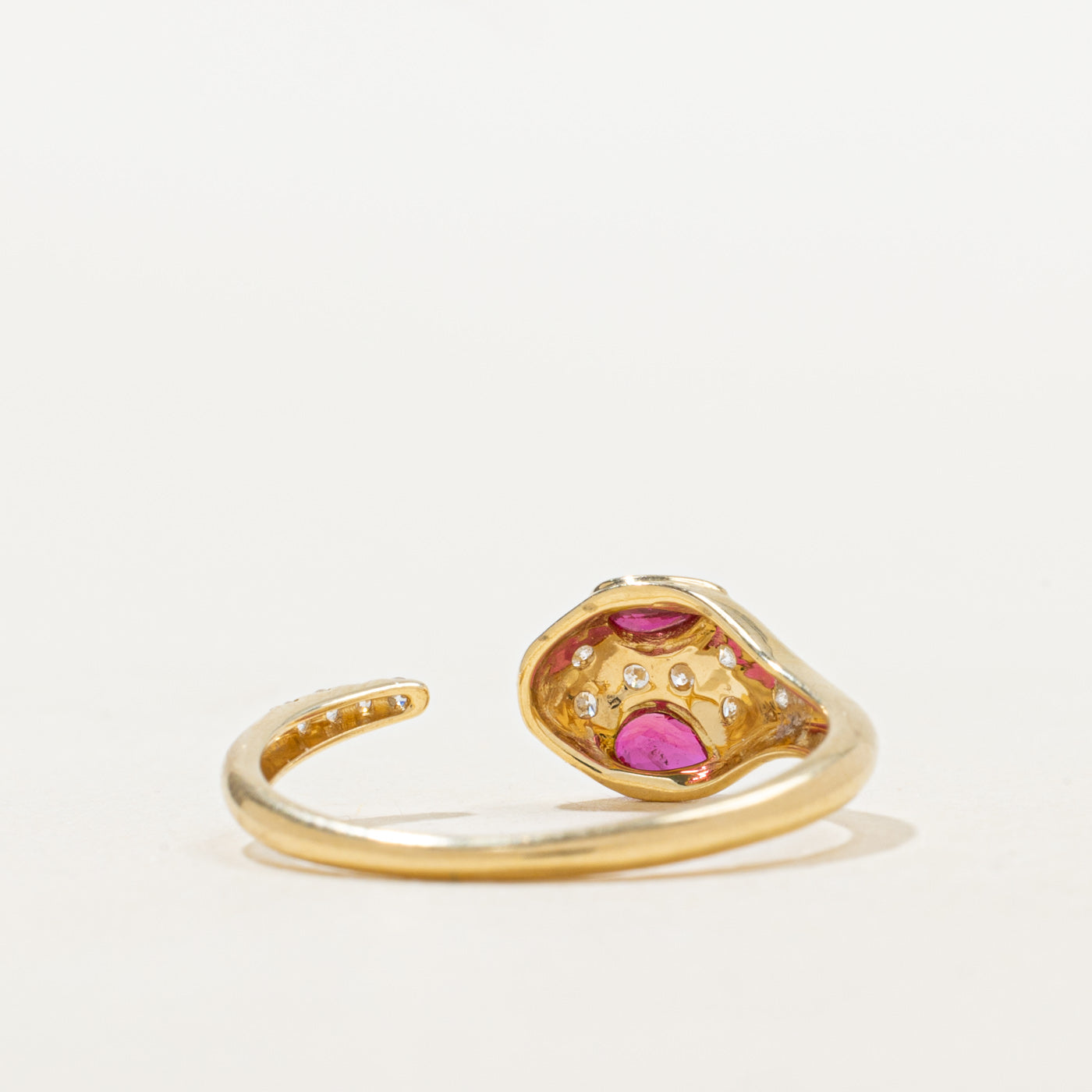 Ruby & Diamond Snake Ring | 0.36ctw, 0.1ctw | SZ 7.0 |