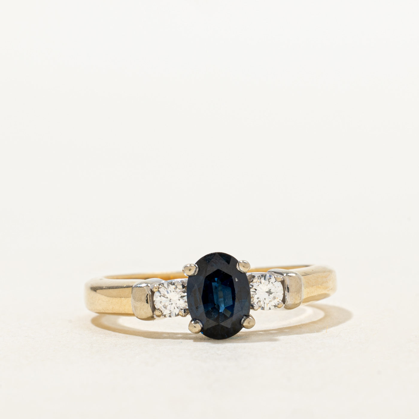 'Birks' Oval Cut Sapphire & Diamond Ring | 0.91ct, 0.17ctw | SZ 7.25 |