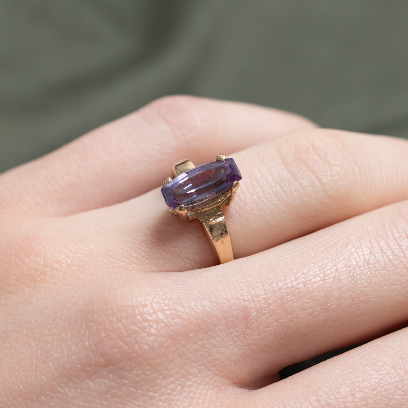 Synthetic Sapphire Solitaire Ring | 1.8ct | SZ 4.25 |