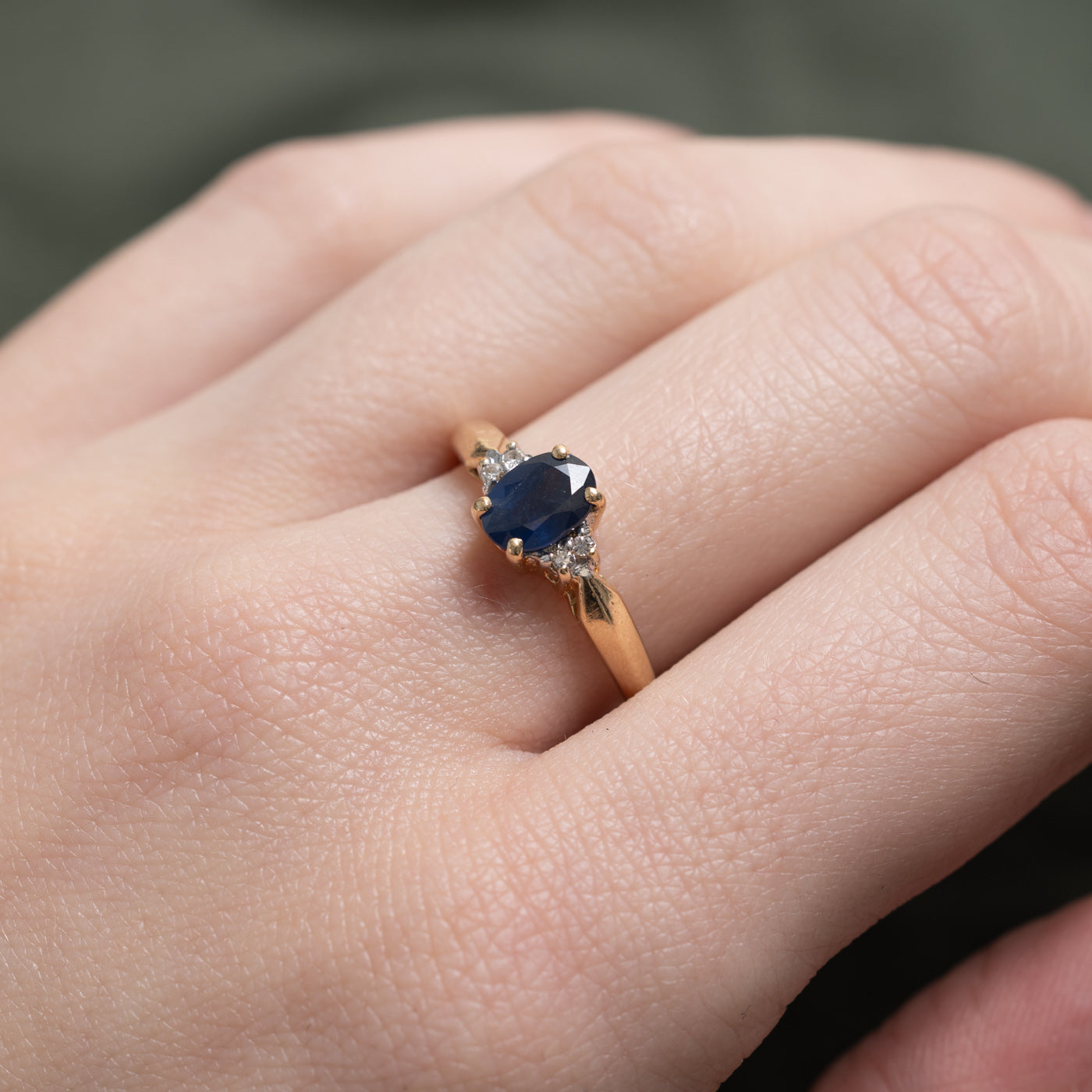 Synthetic Sapphire & Natural Diamond Ring | 0.87ct, 0.02ctw | SZ 6.75 |