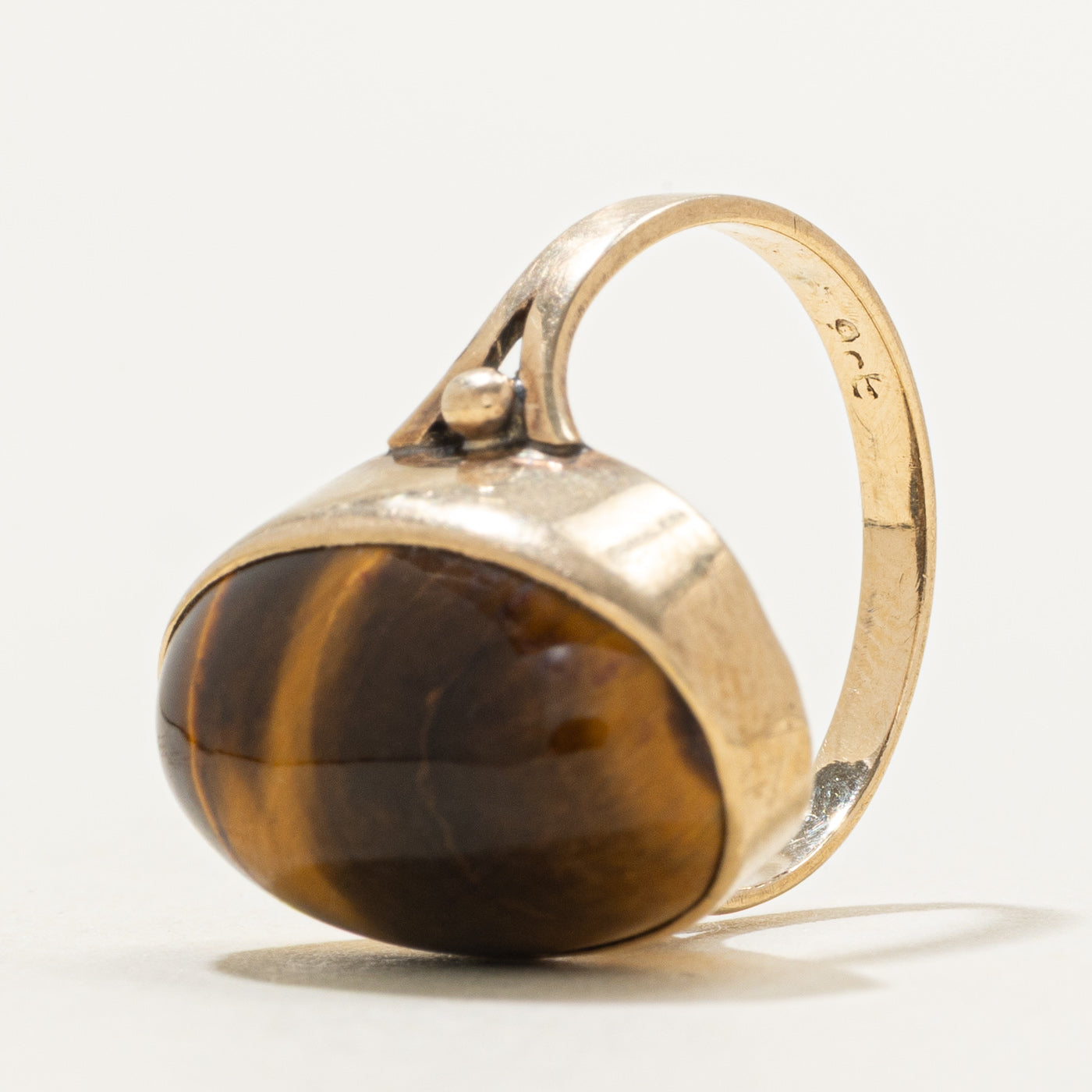 9K Tigers Eye Cocktail Ring | 6.00ct | SZ 4.5