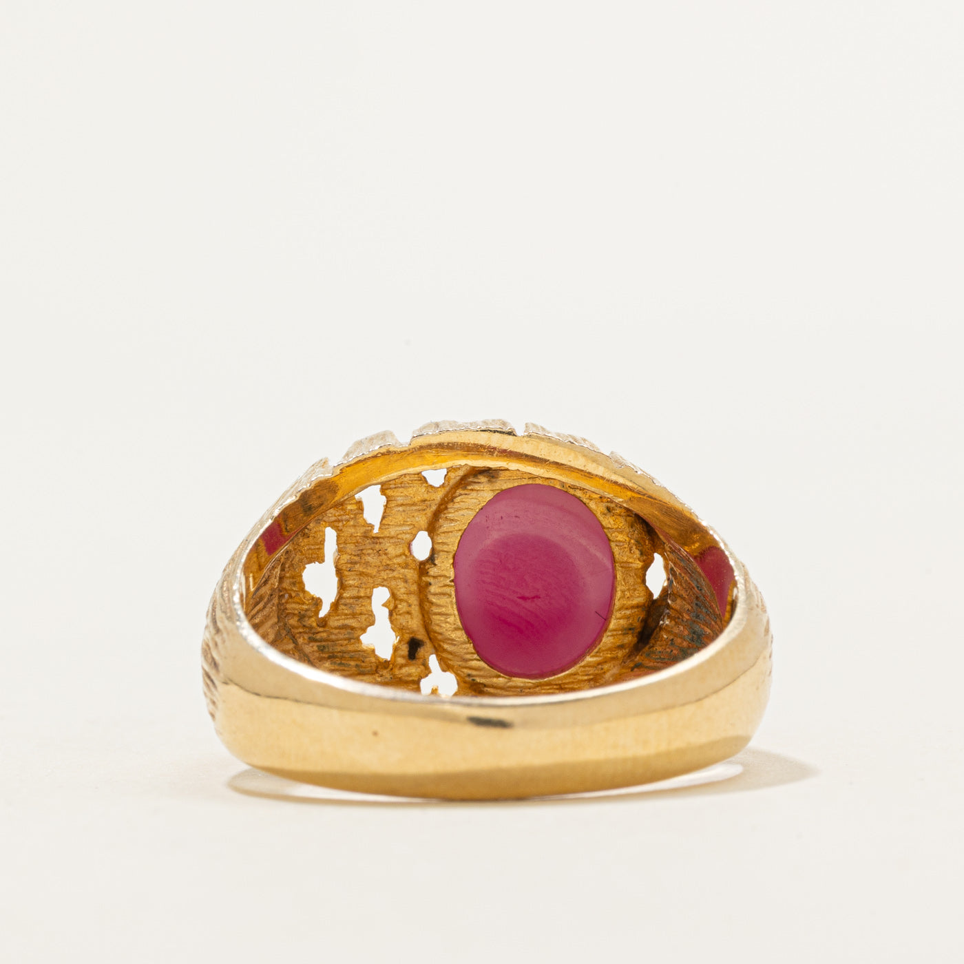 Synthetic Sapphire Openwork Signet Ring | 4.00ct | SZ 10.5