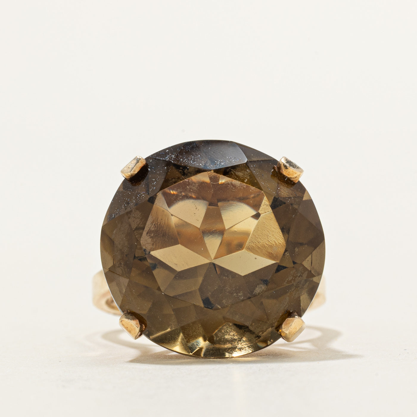 Round Cut Smoky Quartz Cocktail Ring | 20.00ct | SZ 6.75
