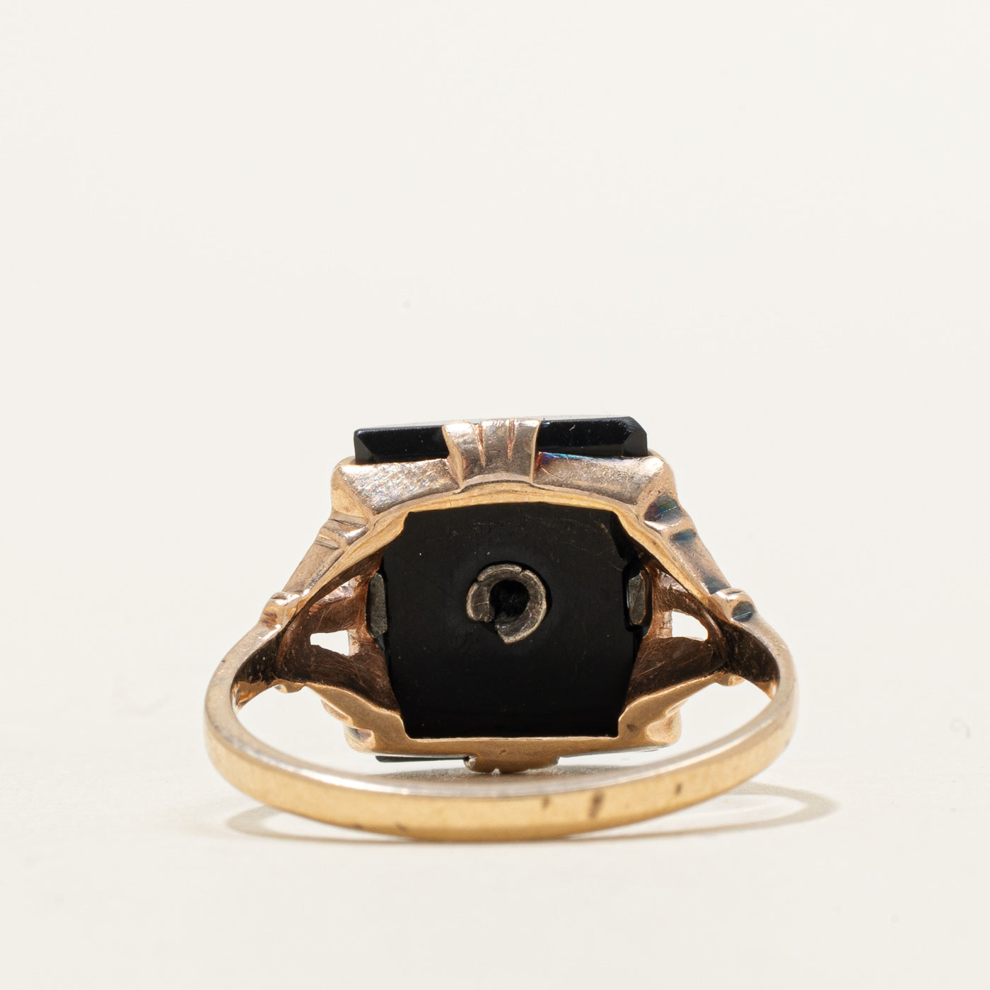 Dome Cut Onyx & Diamond Ring | 5.50ct, 0.08ct | SZ 8.0