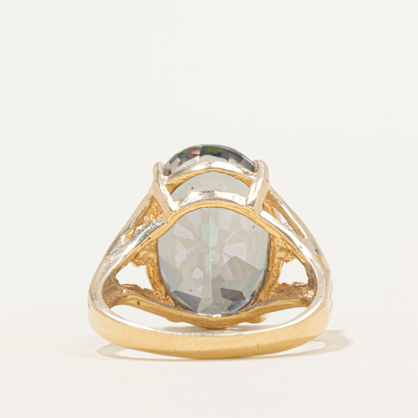 Bague cocktail ornée de topaze mystique et de diamants | 14,0 ct, 0,10 ct au total | Taille 9