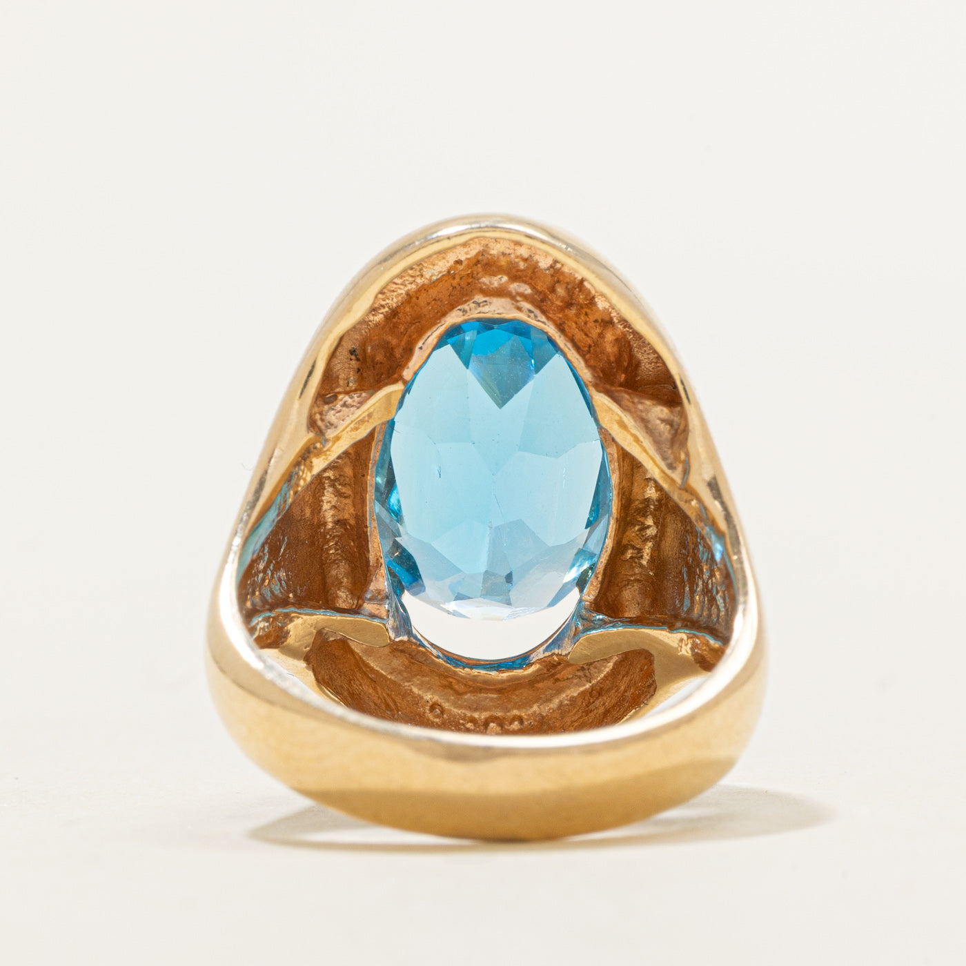 Oval Cut Blue Topaz Chunky Cocktail Ring | 7.60ct | SZ 5.75