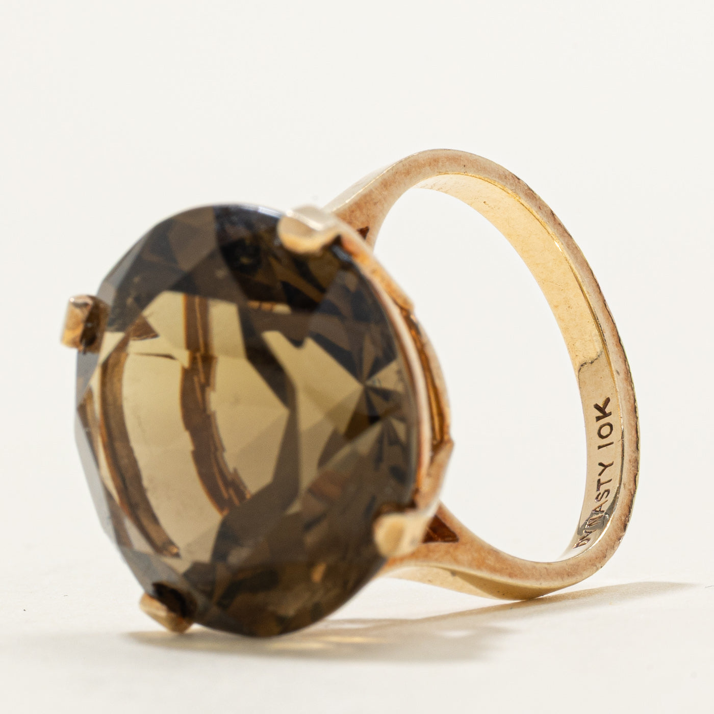 Round Cut Smoky Quartz Cocktail Ring | 20.00ct | SZ 6.75