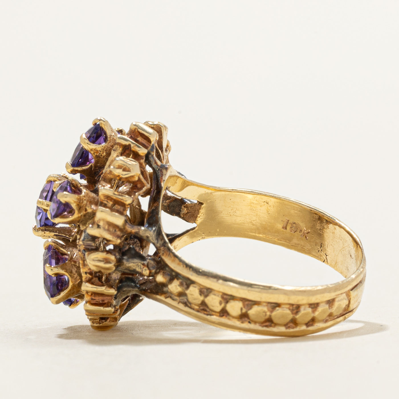 Bague cocktail ornée d'un motif floral en saphir synthétique | 2,15 ct | Taille 5,75