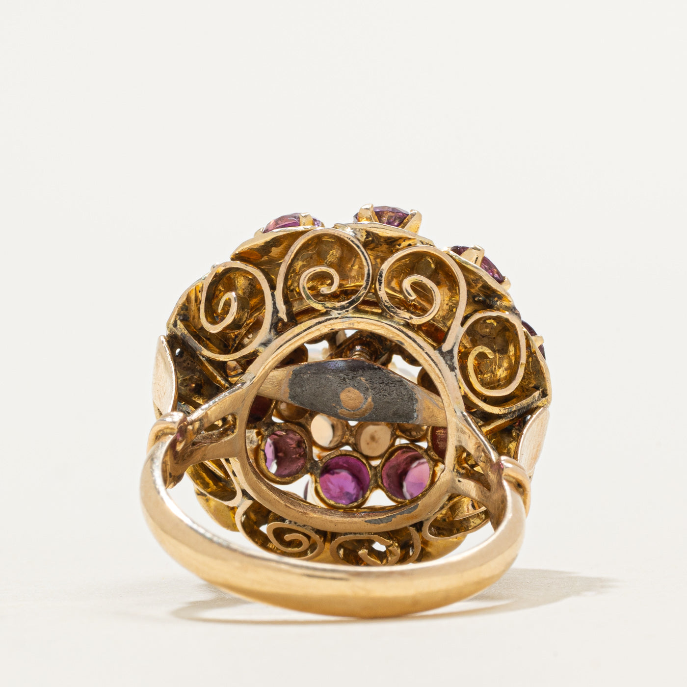 Opal & Ruby Floral Cluster Cocktail Ring | 2.50ctw | SZ 6.75