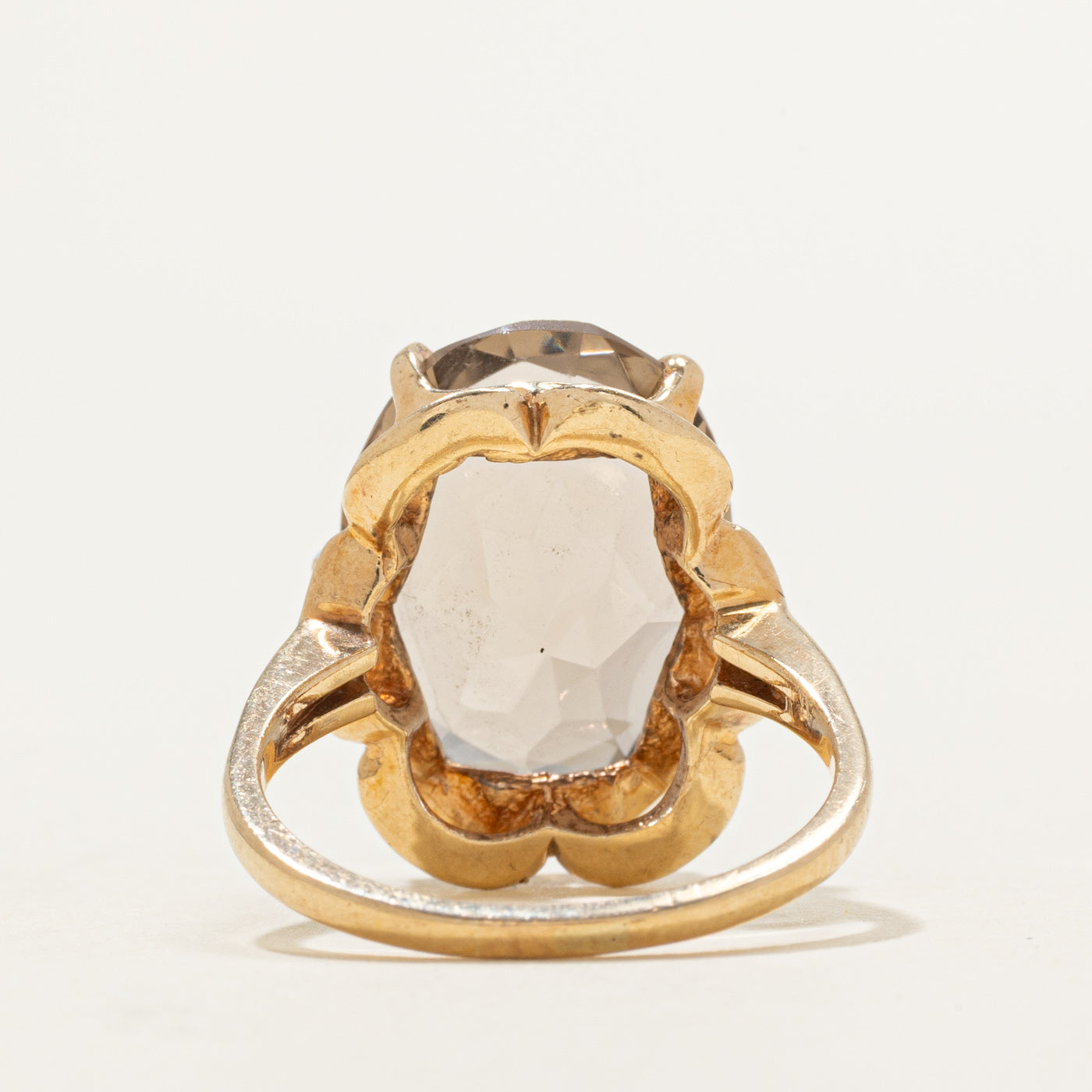 Bague cocktail en quartz fumé taille ovale | 12,00 ct | Taille 7,5