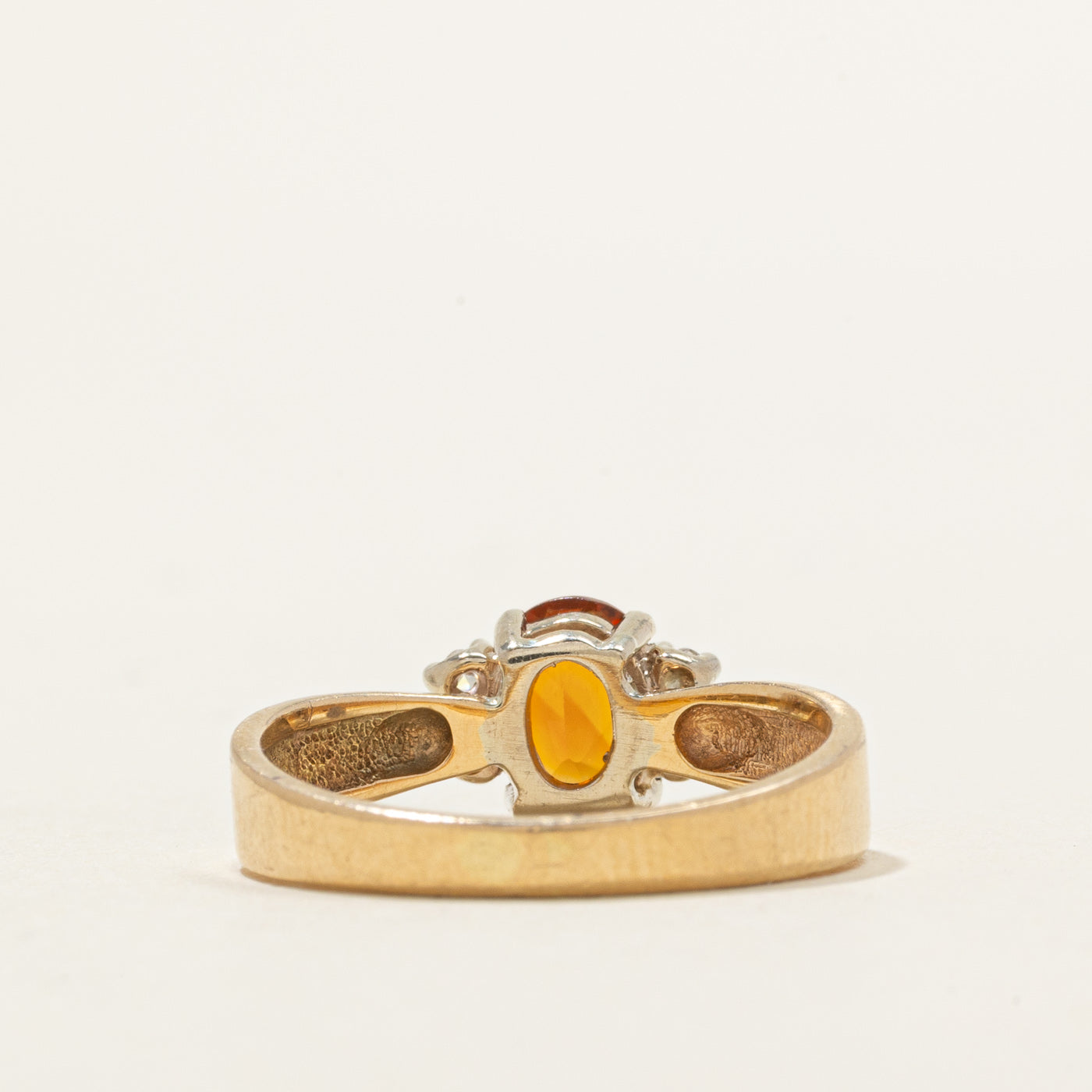 'Birks' Oval Cut Citrine & Diamond Petal Ring | 0.60ct, 0.04ctw | SZ 6.25