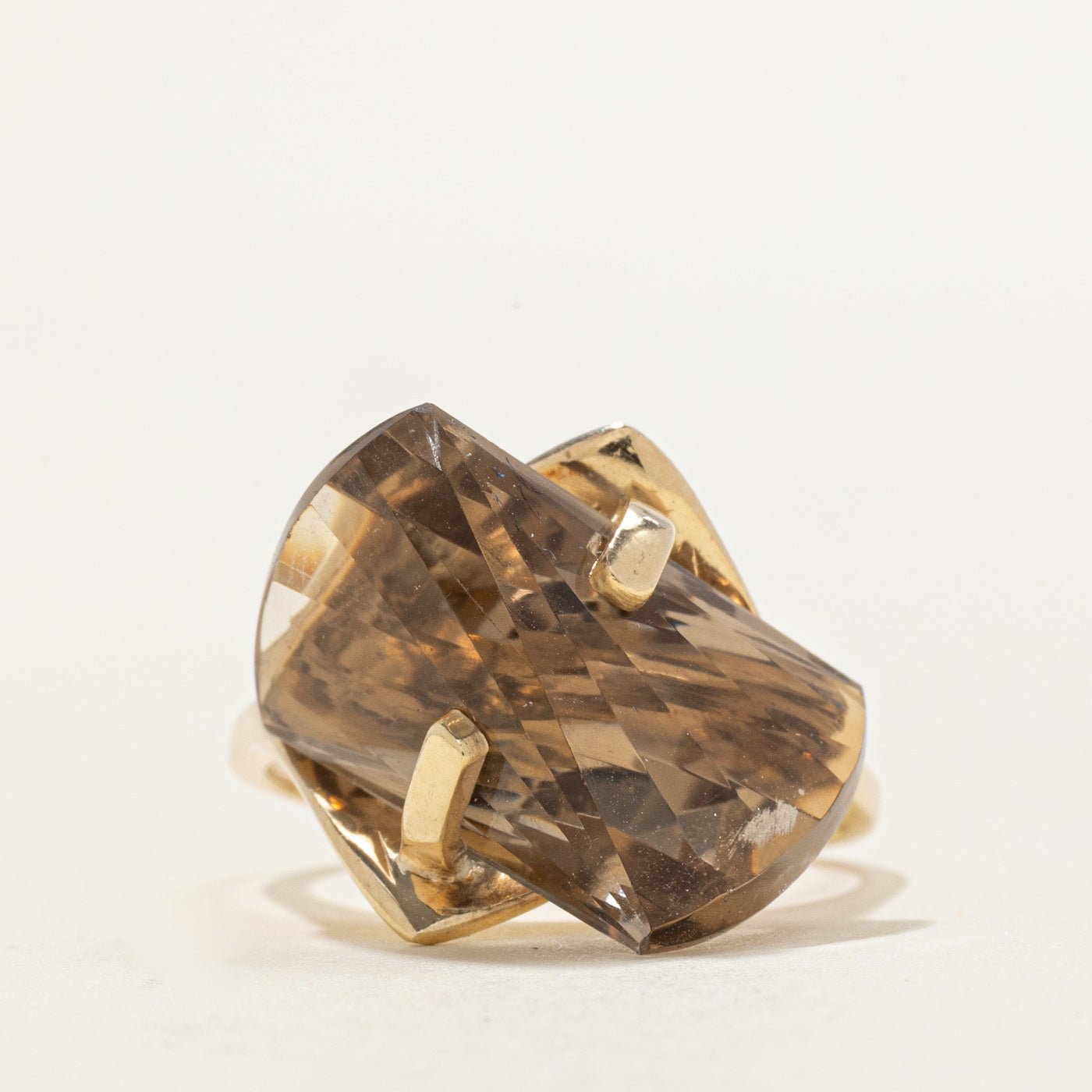 Fantasy Cut Smoky Quartz Cocktail Ring | 12.00ct | SZ 6.75
