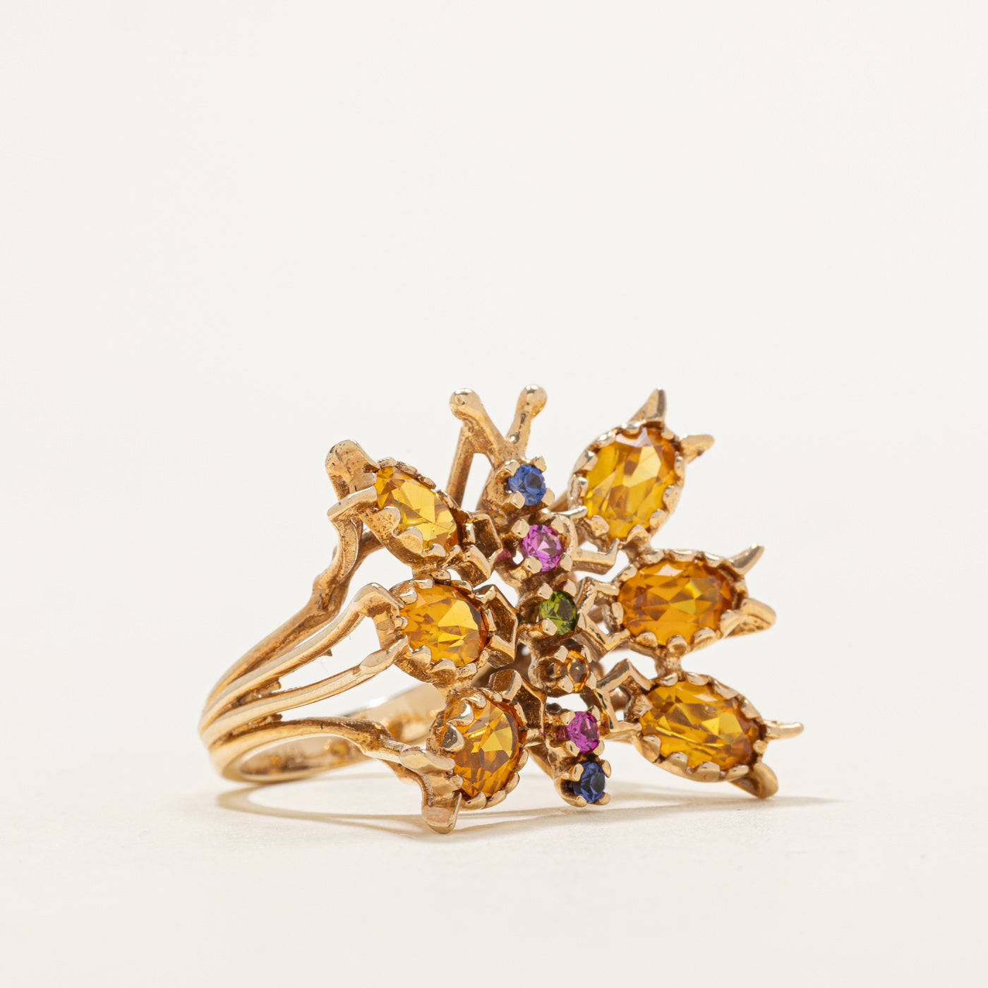 Bague cocktail insecte en saphir synthétique | 3,00 ct | Taille 6,5