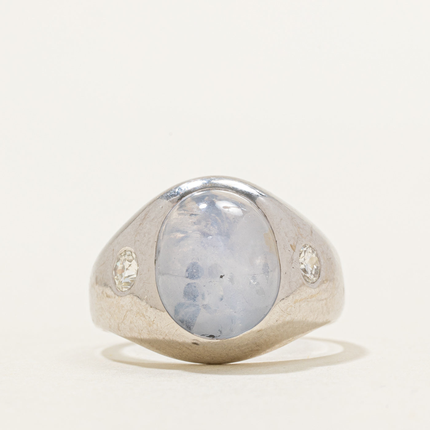 14K Star Sapphire & Diamond Ring | 7.10ct, 0.22ct | SZ 7.5
