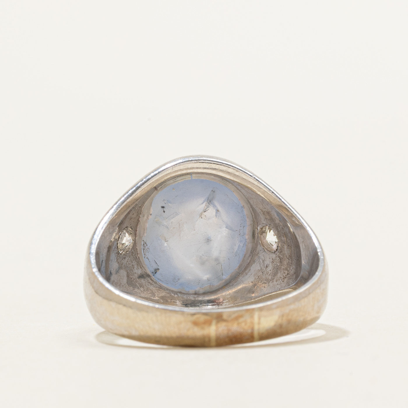 14K Star Sapphire & Diamond Ring | 7.10ct, 0.22ct | SZ 7.5