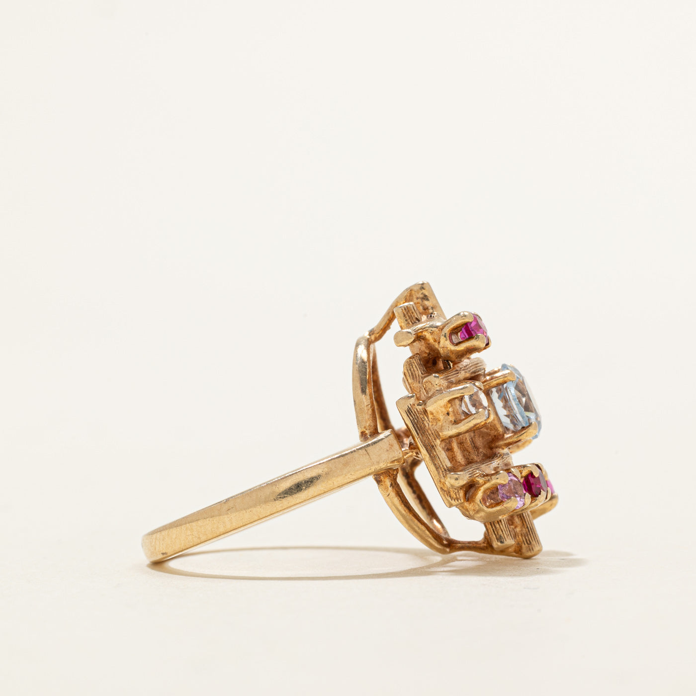 Bague cocktail abstraite en pierres synthétiques multiples | 1,15 ct | Taille 7,25