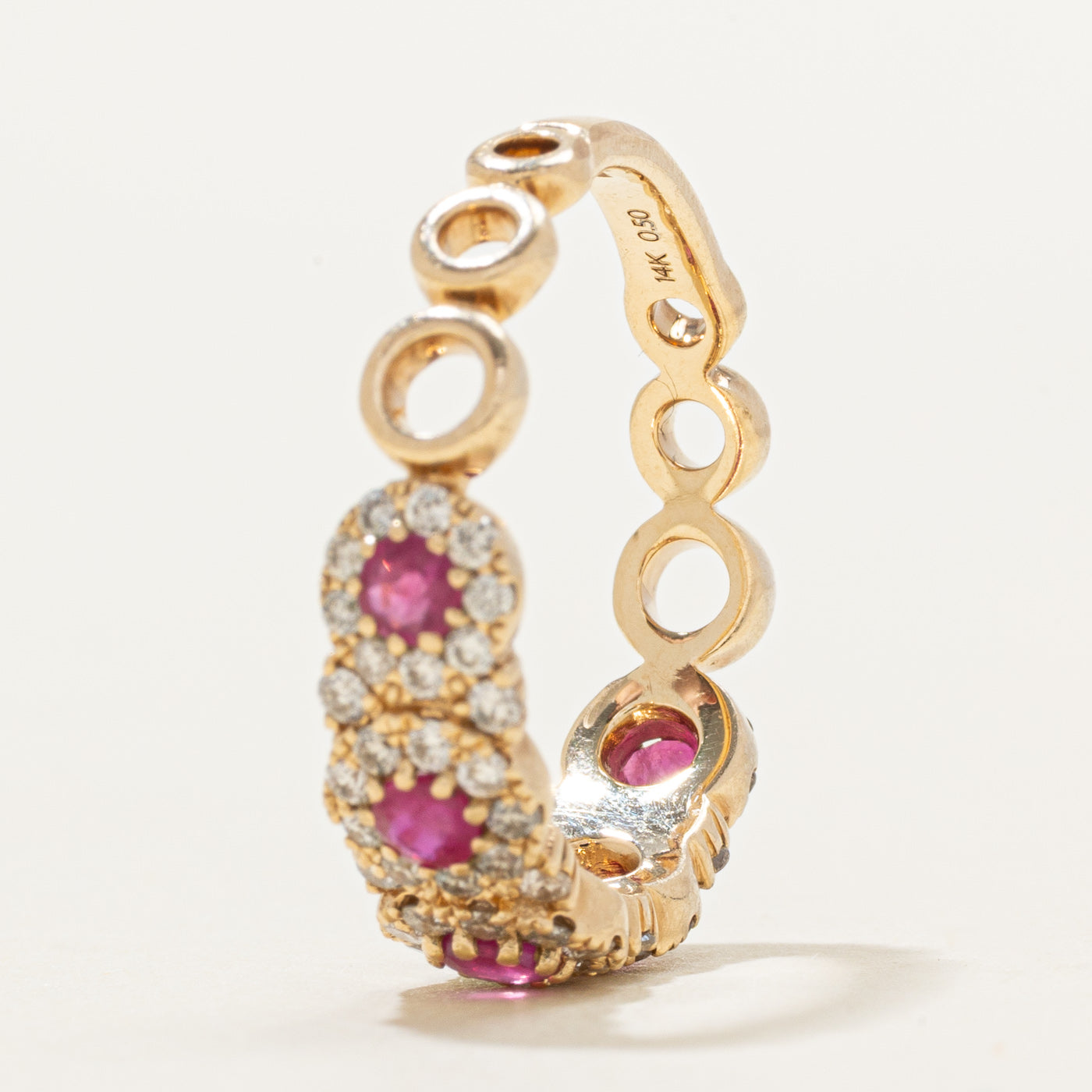 Ruby & Diamond Multi Halo Band | 0.42ctw, 0.50ctw | SZ 7.25