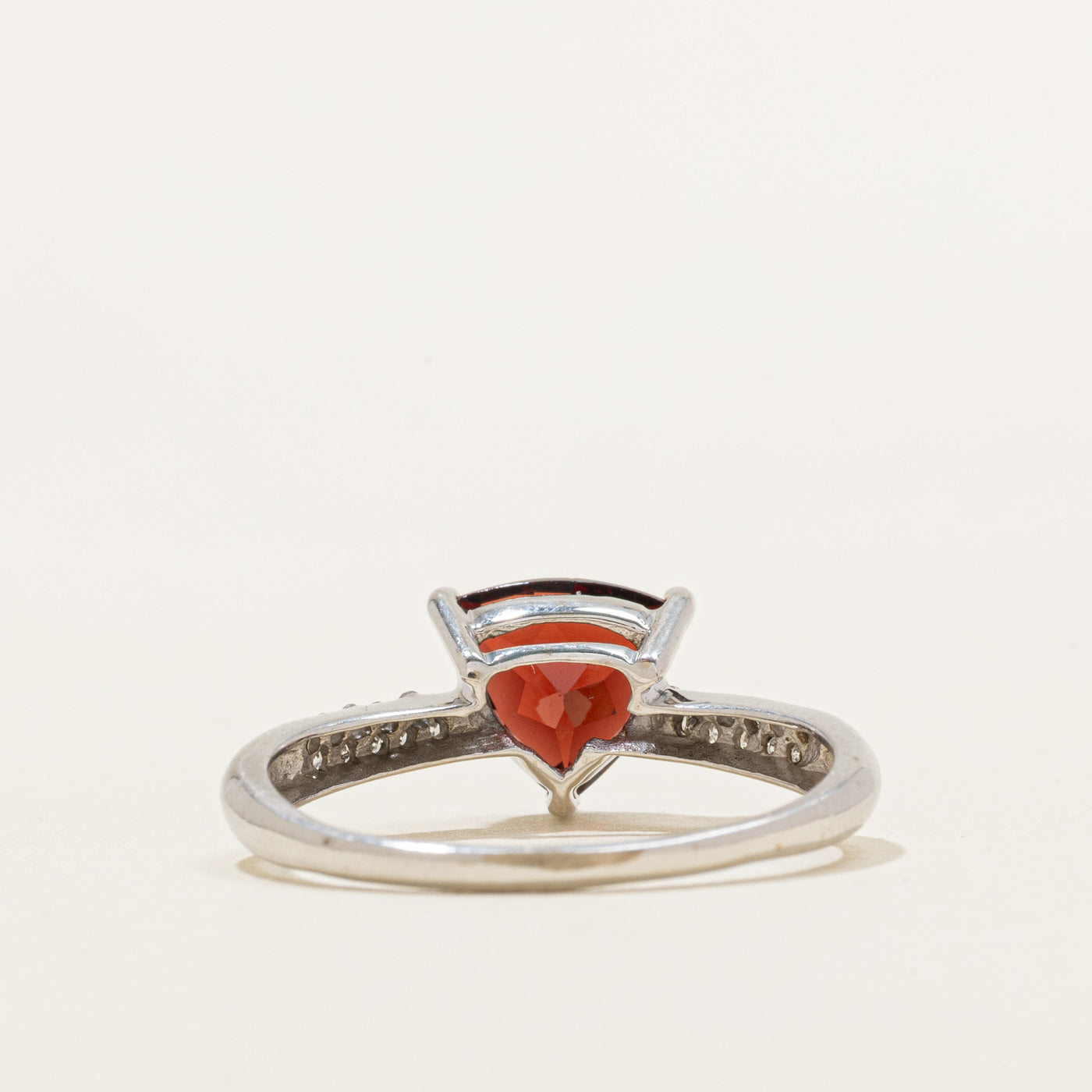 Trillion Cut Garnet & Diamond Ring | 1.90ct, 0.10ctw | SZ 8.0