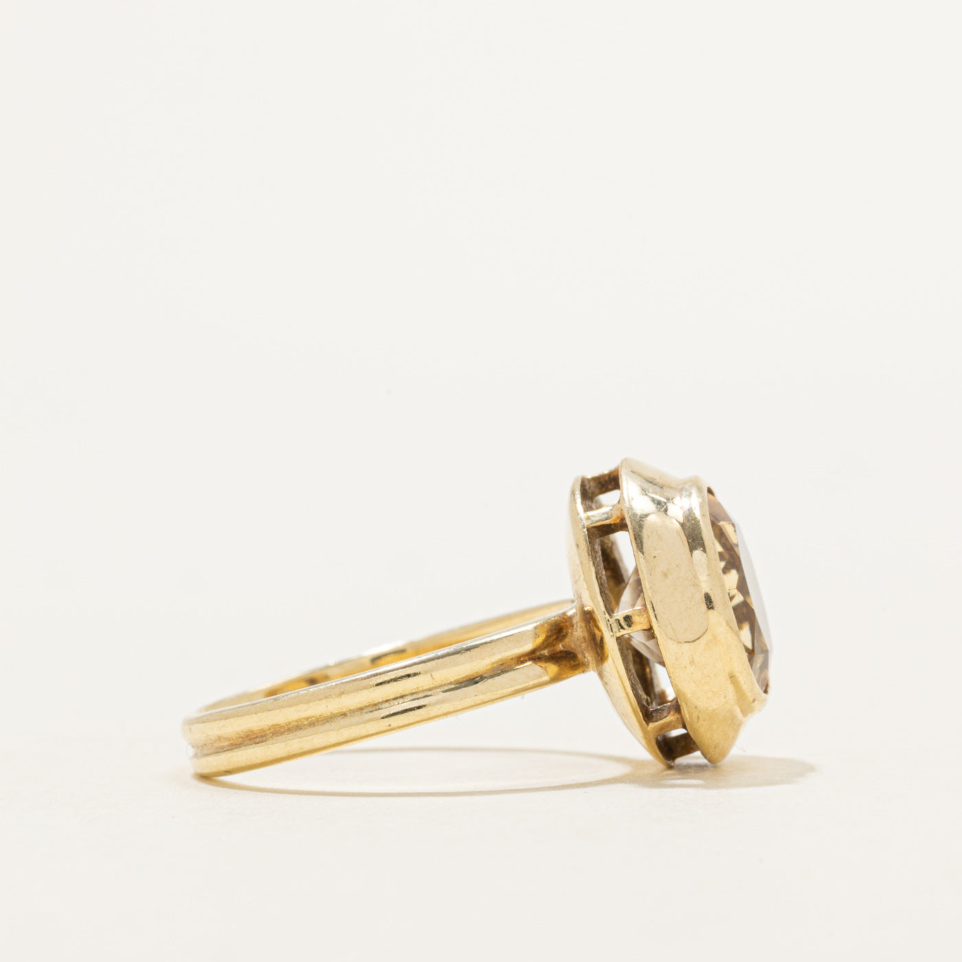 Bezel Set Round Cut Citrine Ring | 2.70ct | SZ 7.25