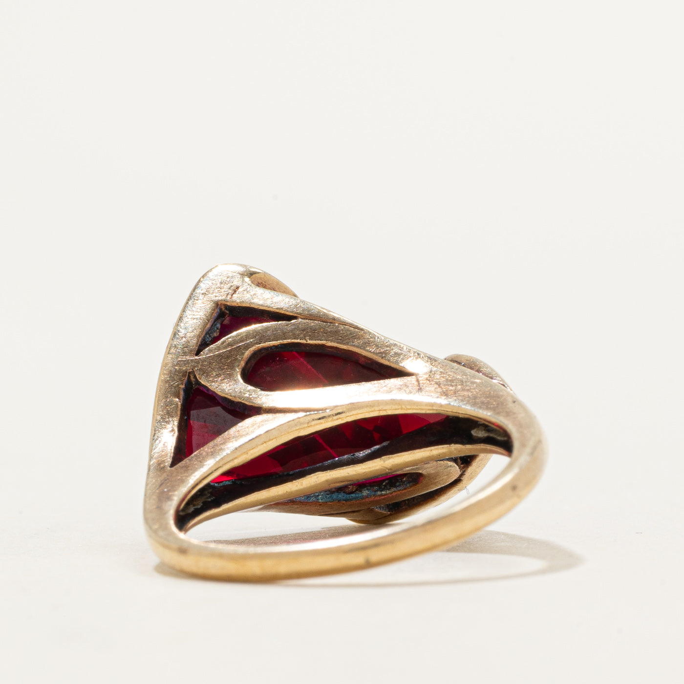 Synthetic Ruby Abstract Cocktail Ring | 17.00ct | SZ 6.0