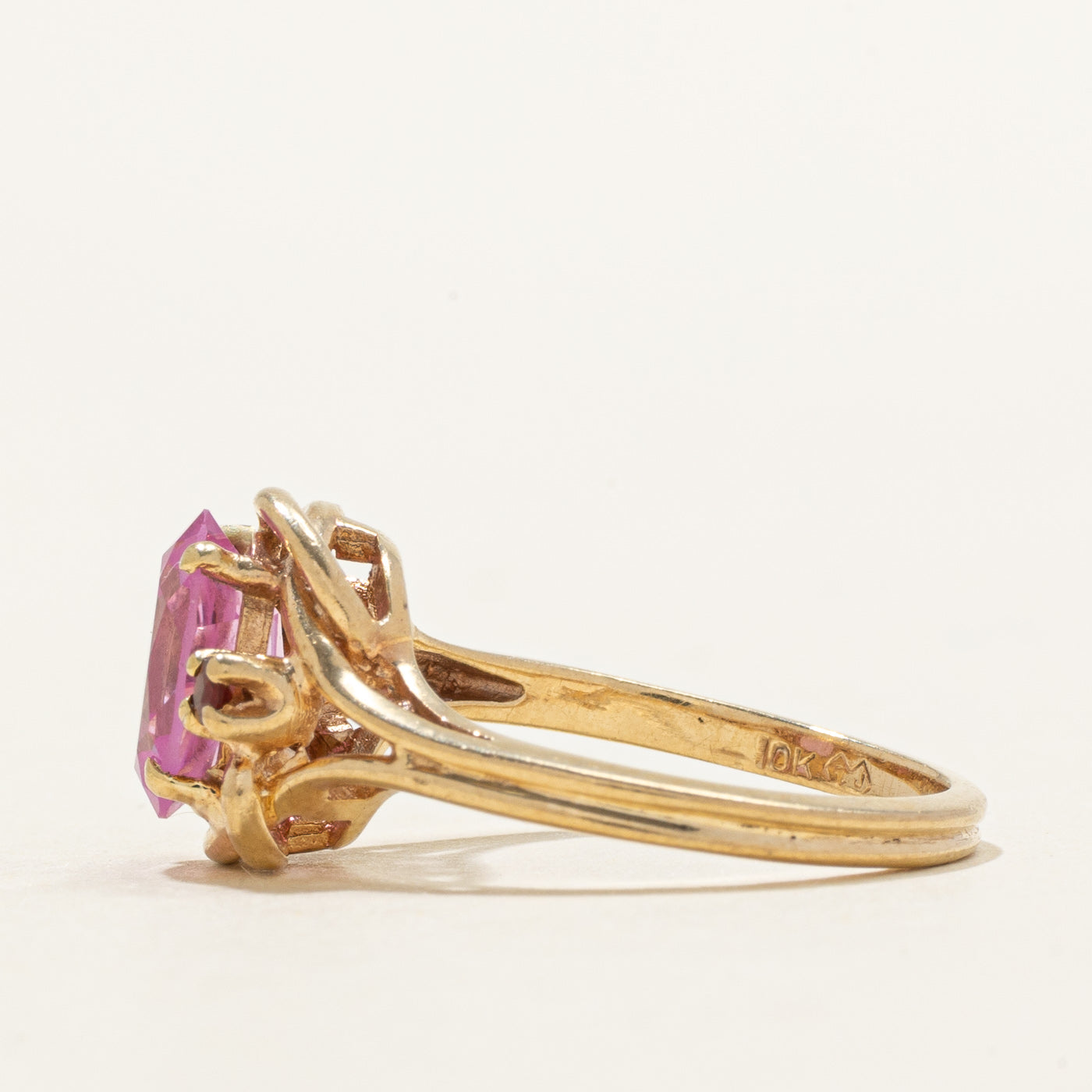 Oval Cut Synthetic Sapphire & Garnet Accented Ring | 2.16ct, 0.07ctw | SZ 5.75