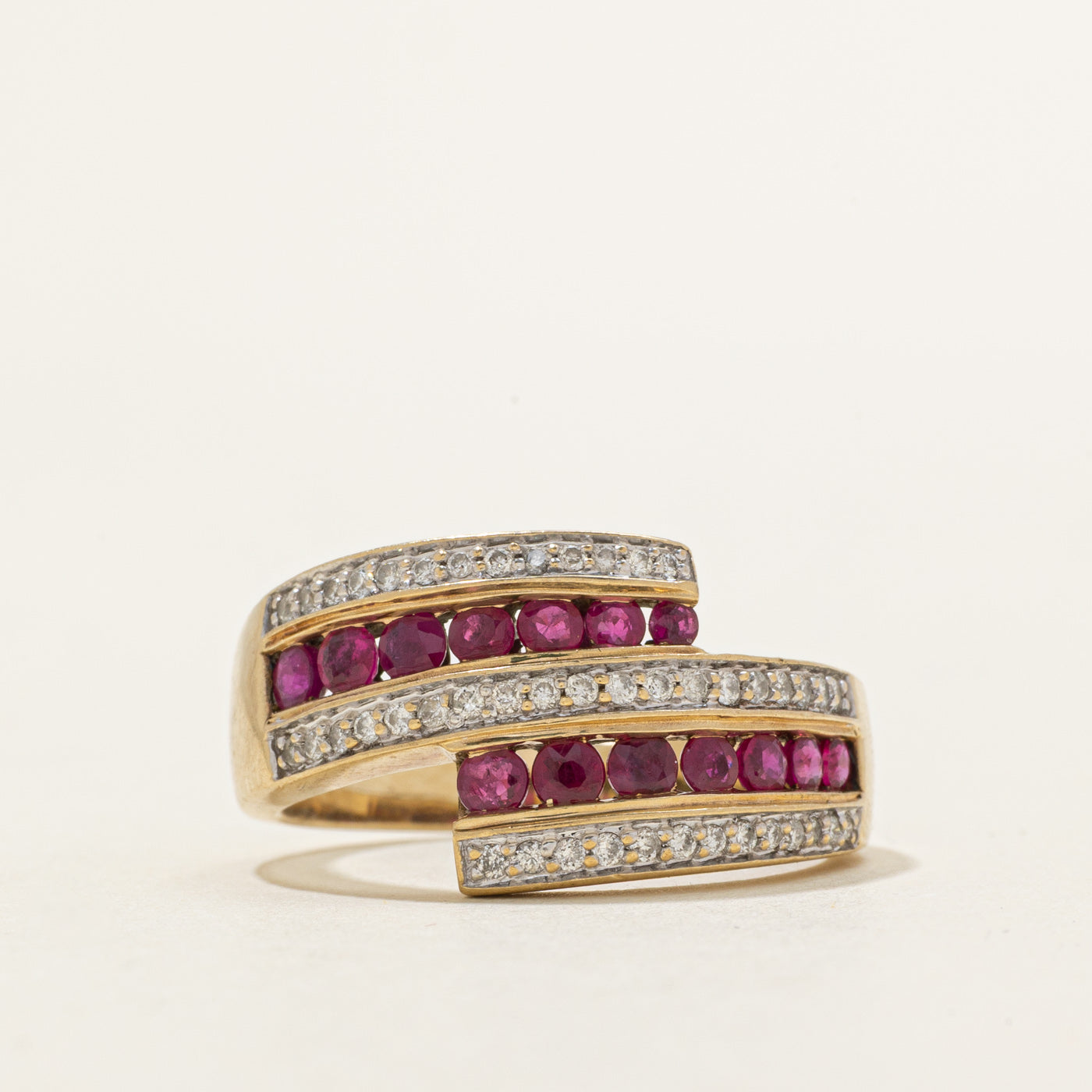 Ruby & Diamond Multi Row Wrap Band | 0.70ctw, 0.25ctw | SZ 8.5