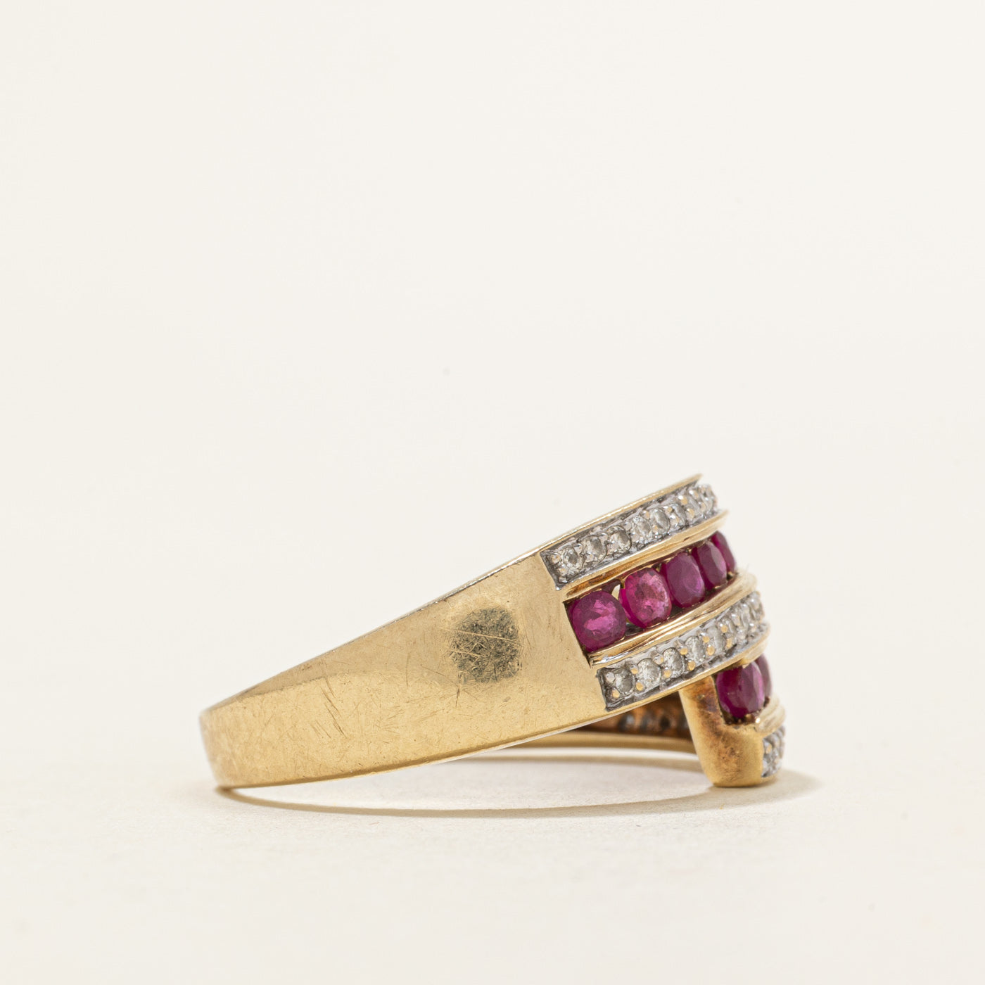 Ruby & Diamond Multi Row Wrap Band | 0.70ctw, 0.25ctw | SZ 8.5