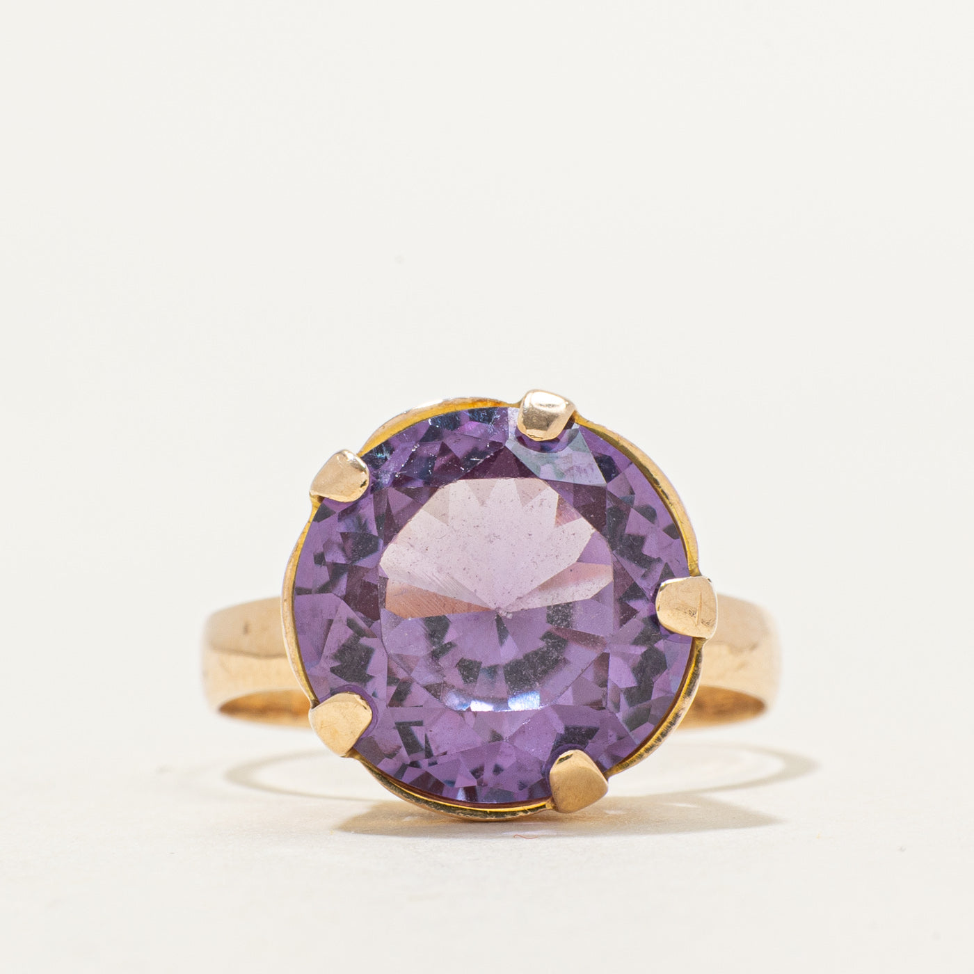 Bague solitaire en saphir synthétique taille ronde | 7,50 ct | Taille 8