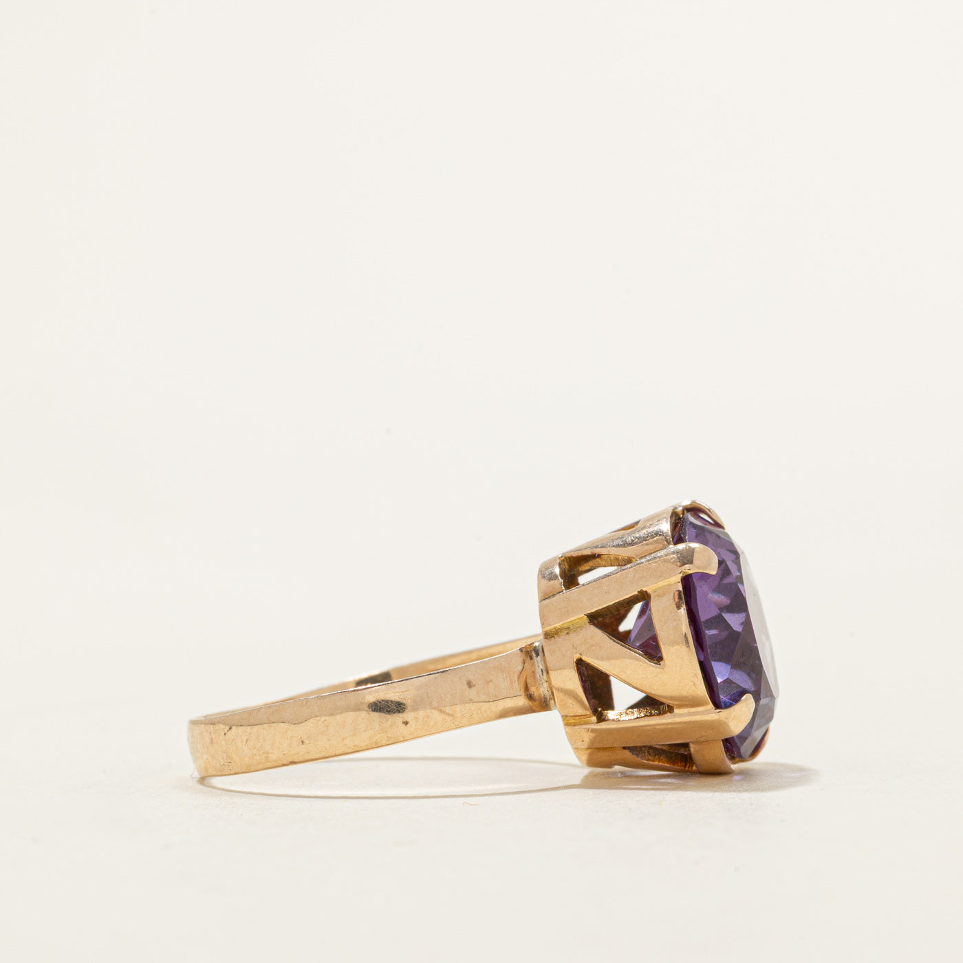 Bague solitaire en saphir synthétique taille ronde | 7,50 ct | Taille 8