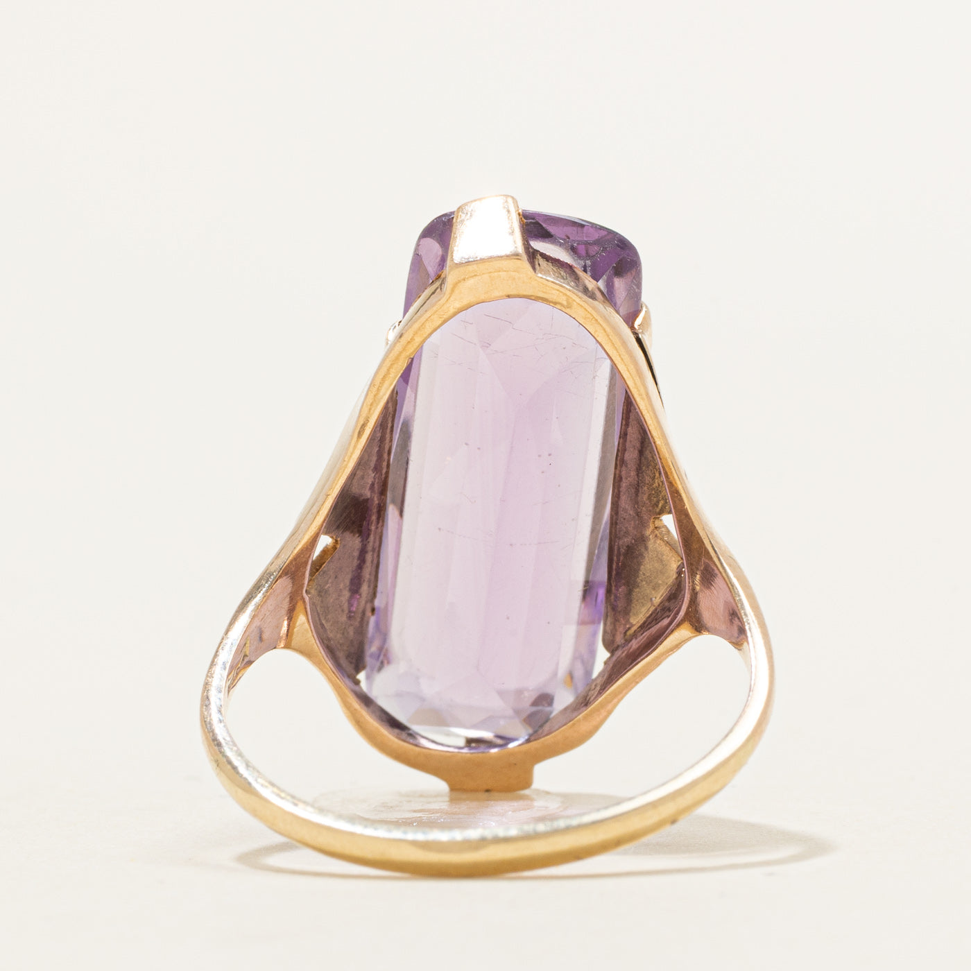 Cushion Cut Amethyst Floral Engraved Ring | 10.00ct | SZ 8.75