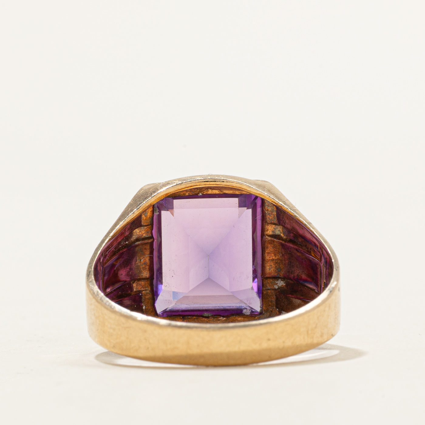 Bague cocktail épaisse en saphir synthétique rainuré | 5,00 ct | Taille 8,25