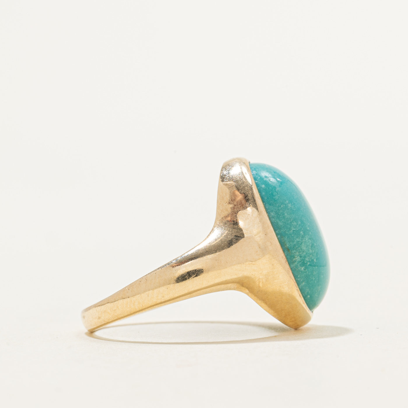 Oval Cabochon Turquoise Chunky Cocktail Ring | 6.70ct | SZ 7.5