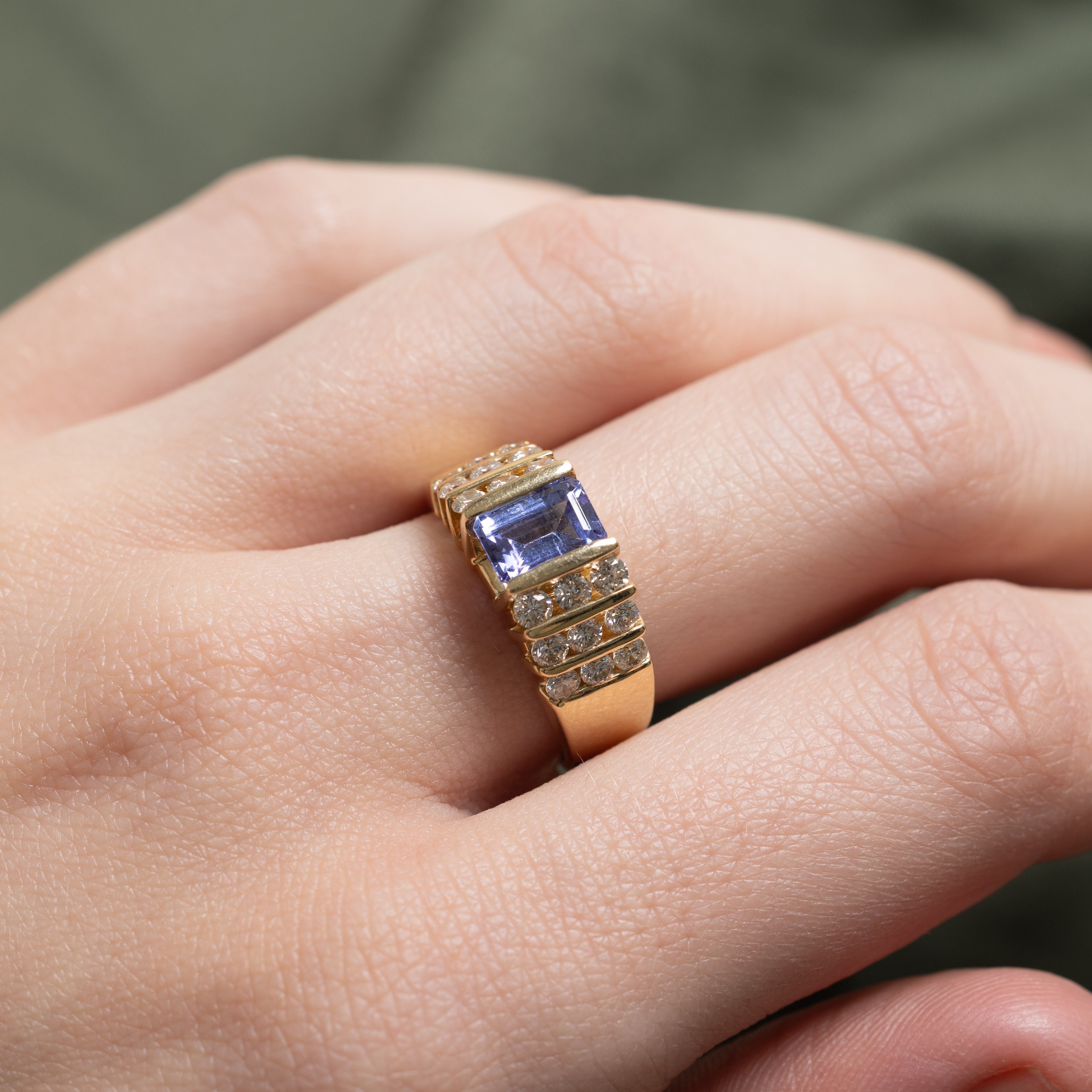 Tanzanite & Channel Set Diamond Ring | 1.33ct, 0.72ctw | SZ 7