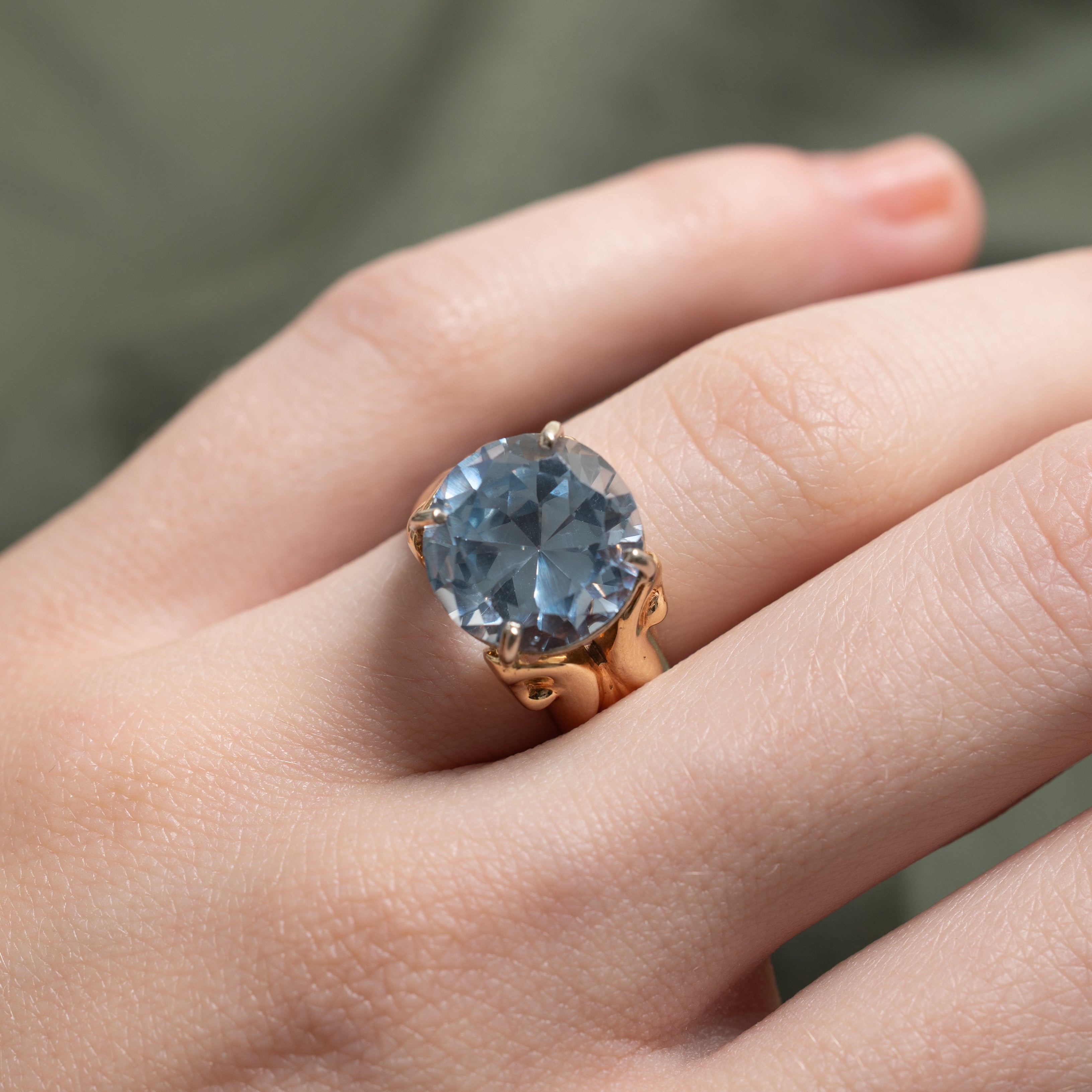 Synthetic Spinel Scrollwork Cocktail Ring | 7.11ct | SZ 5