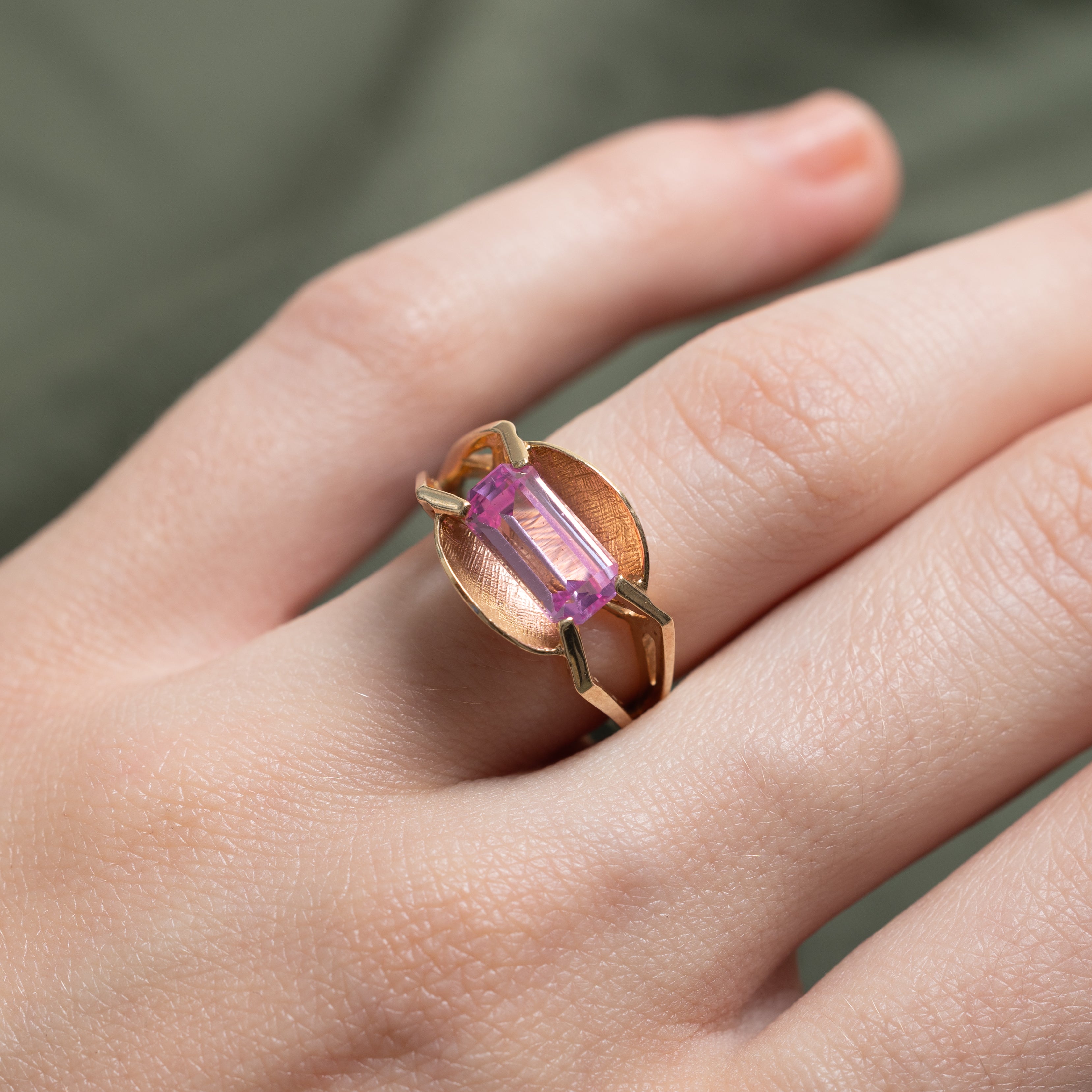 Synthetic Pink Spinel Abstract Cocktail Ring | 1.96ct | SZ 5.5