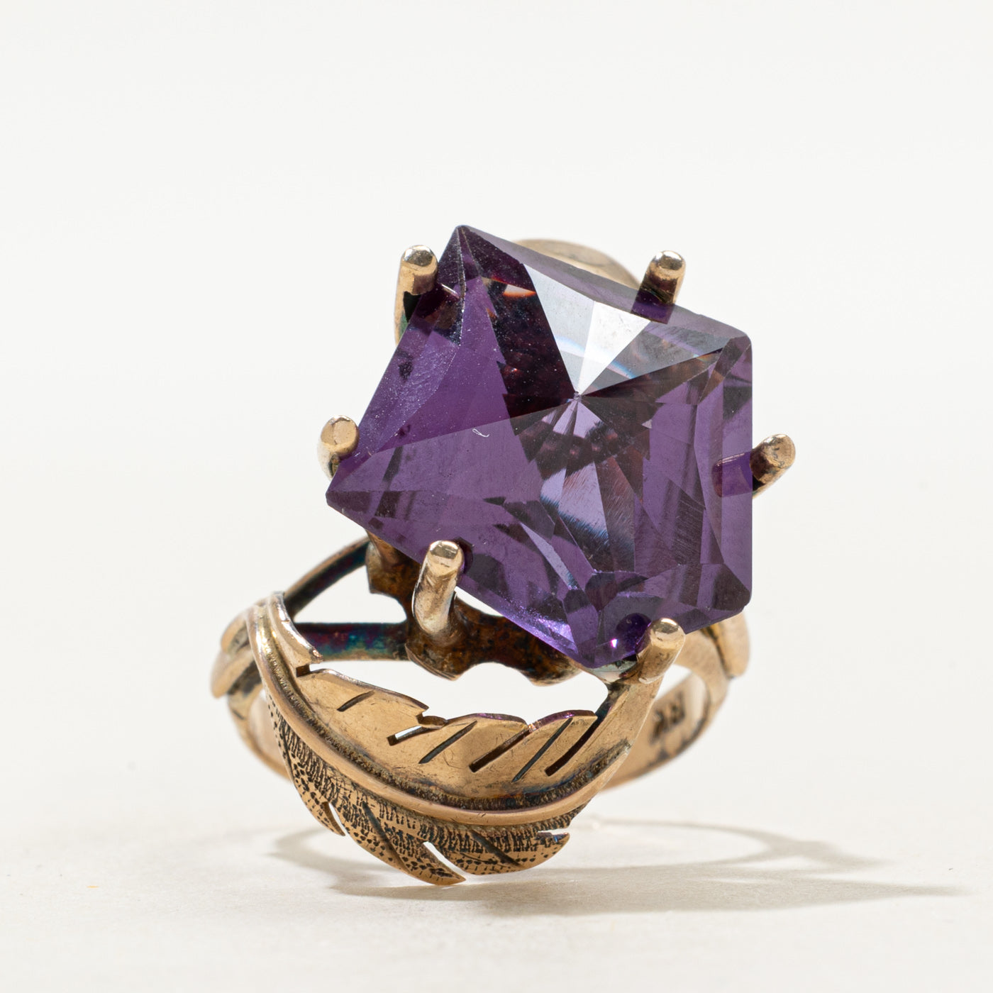 Synthetic Colour Change Sapphire Leaf Cocktail Ring | 22.00ct | SZ 6.75