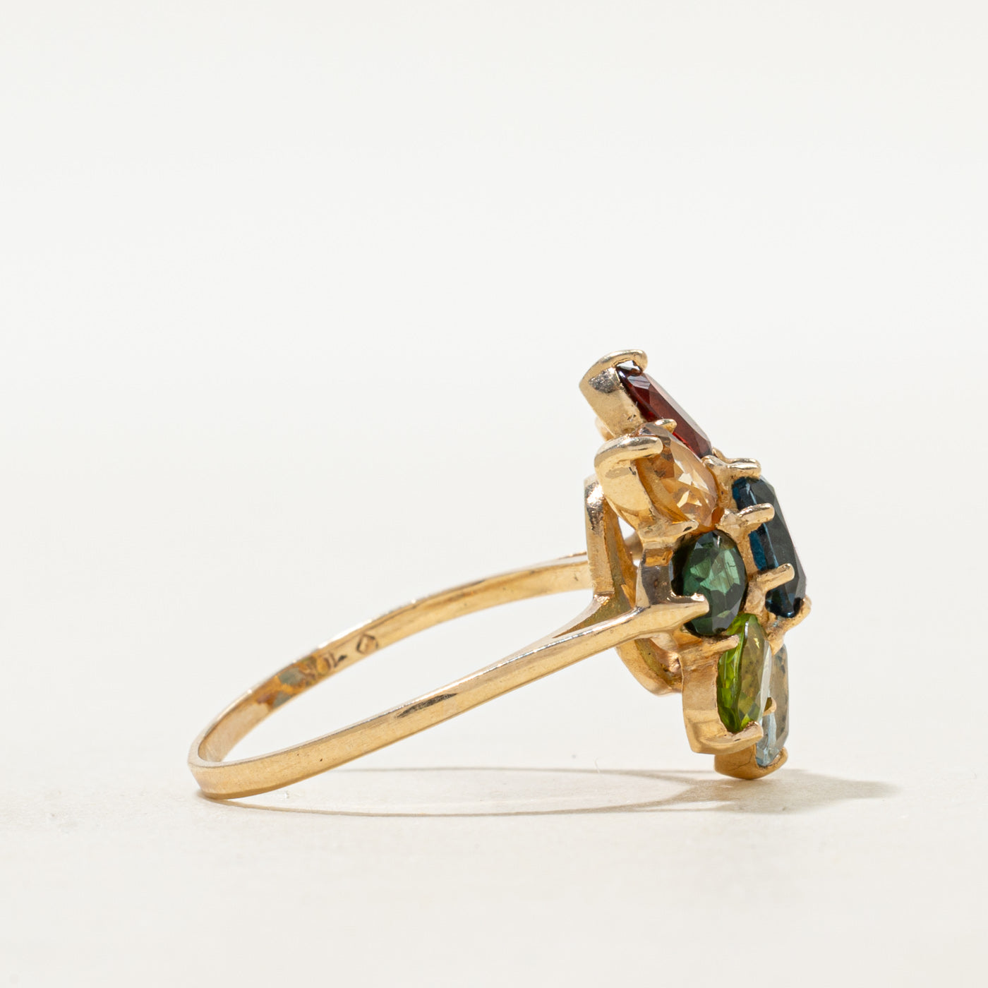 Rainbow Flower Cocktail Ring | 4.40ctw | SZ 8.75