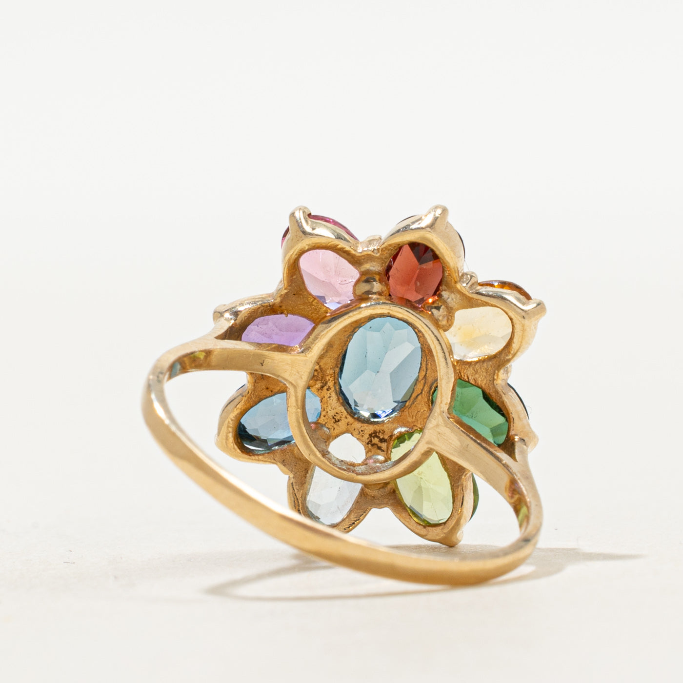 Rainbow Flower Cocktail Ring | 4.40ctw | SZ 8.75