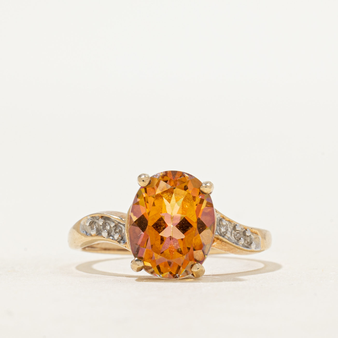 Mystic Topaz & Diamond Bypass Ring | 3.02ct, 0.01ctw | SZ 6.75