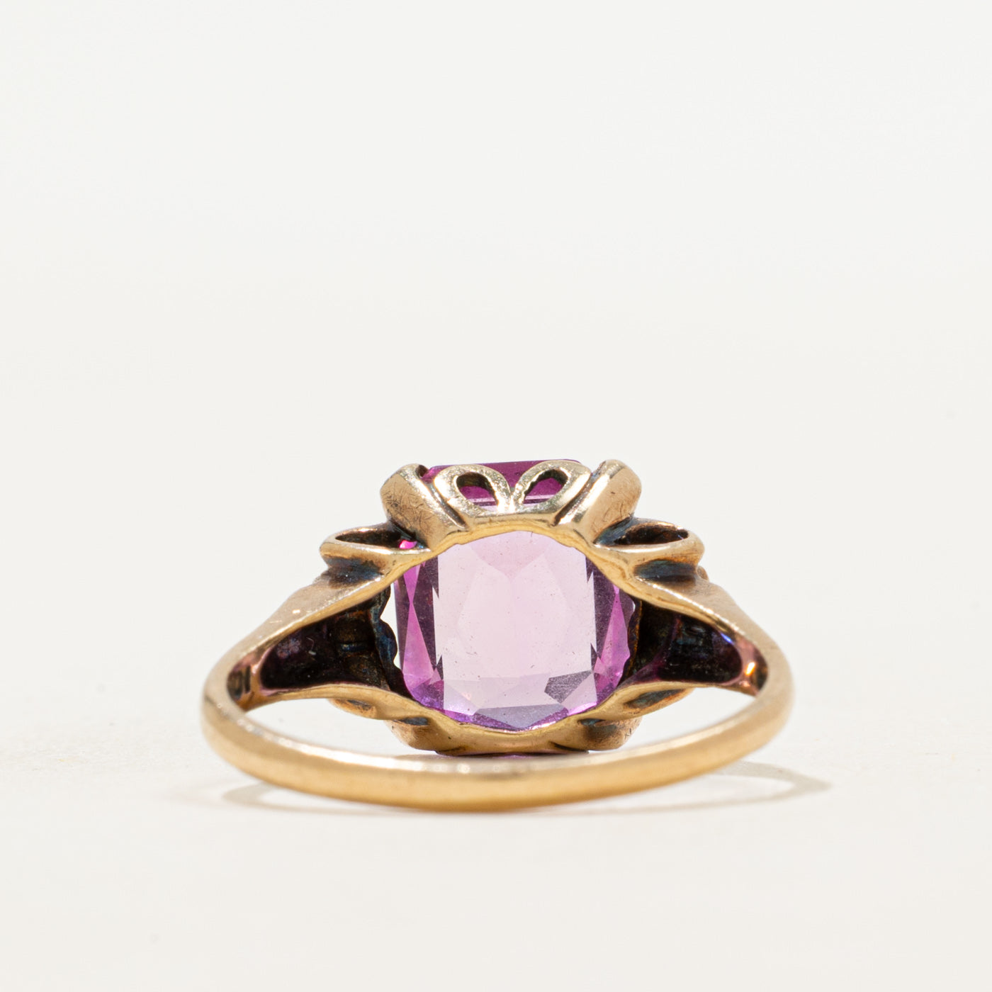 Synthetic Pink Spinel Textured Ring | 3.40ct | SZ 6.25