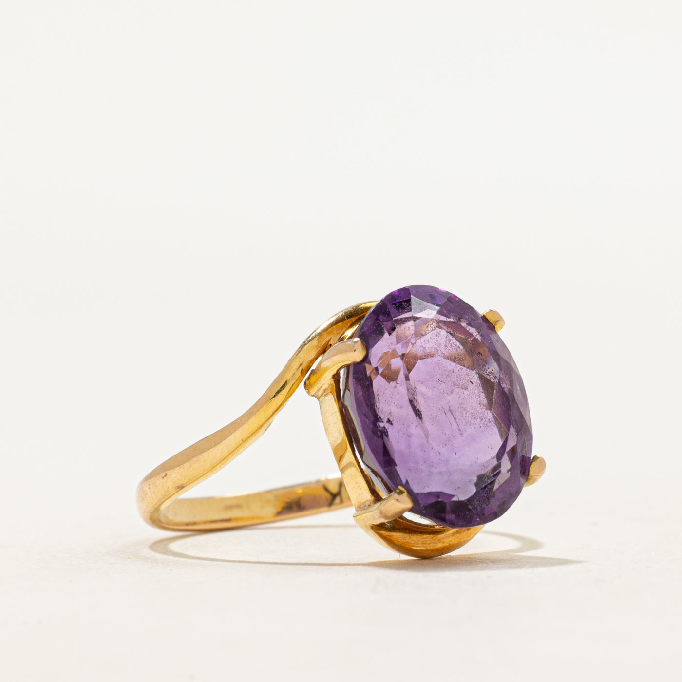 Oval Cut Amethyst Bypass Cocktail Ring | 4.17ct | SZ 5.5