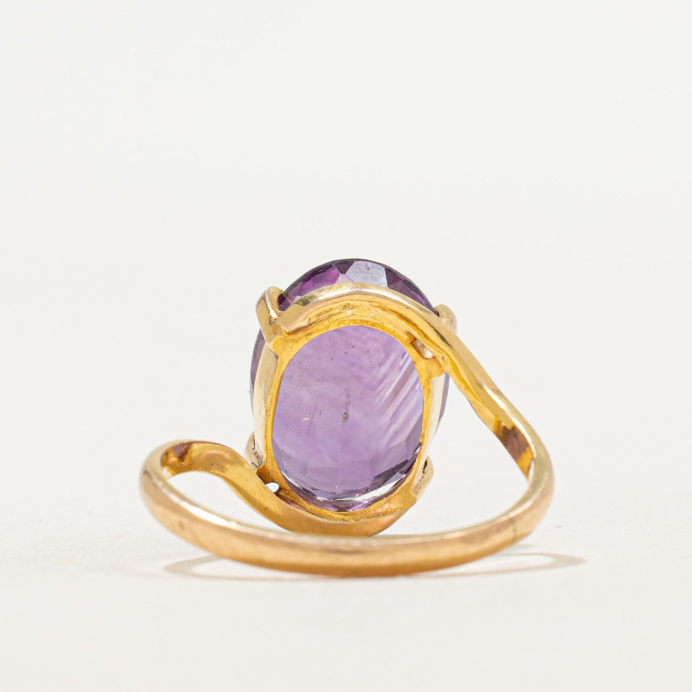 Oval Cut Amethyst Bypass Cocktail Ring | 4.17ct | SZ 5.5